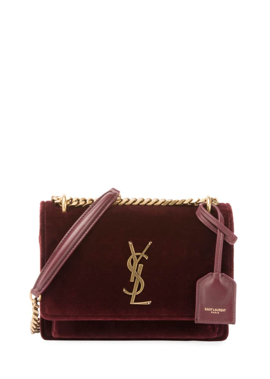 Saint Laurent Women's Sunset Small Chain Bag in Lizard - Toasted Brown