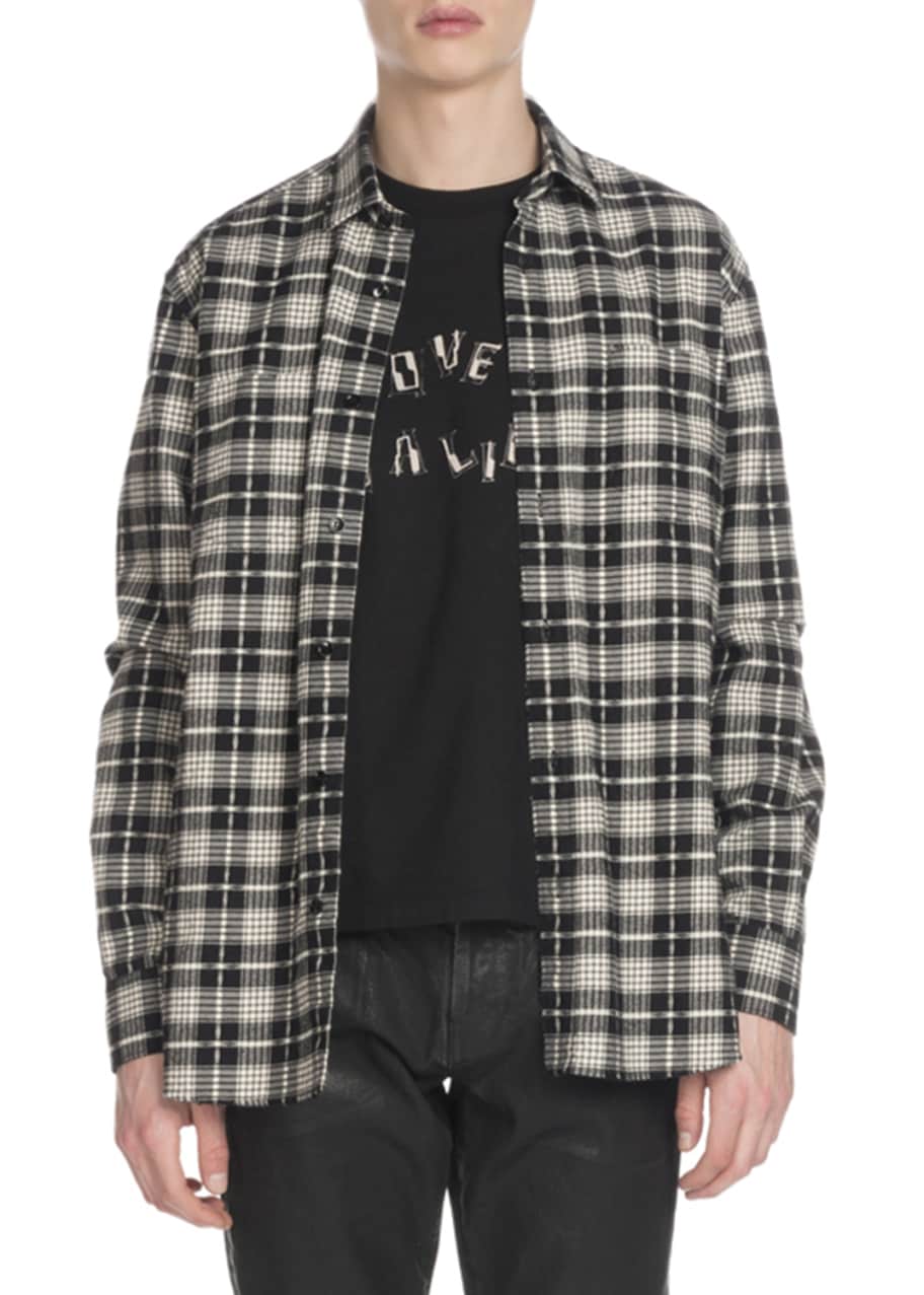 Saint laurent outlet flannel shirt