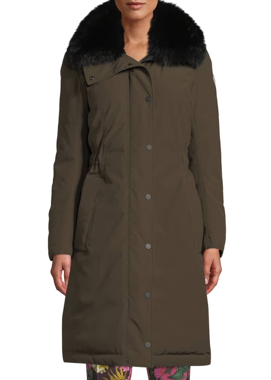 Moncler Jaseur Parka Coat w/ Removable Fur Collar - Bergdorf Goodman