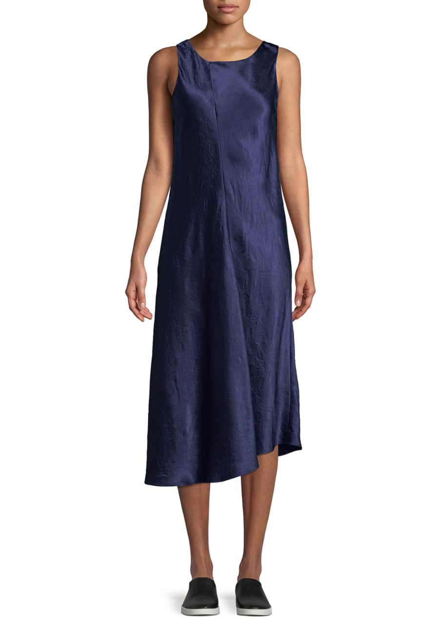 Bias Cut Sleeveless Midi Dress