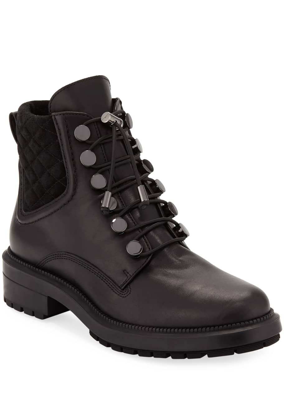 Aquatalia Linda Leather Combat Boot 