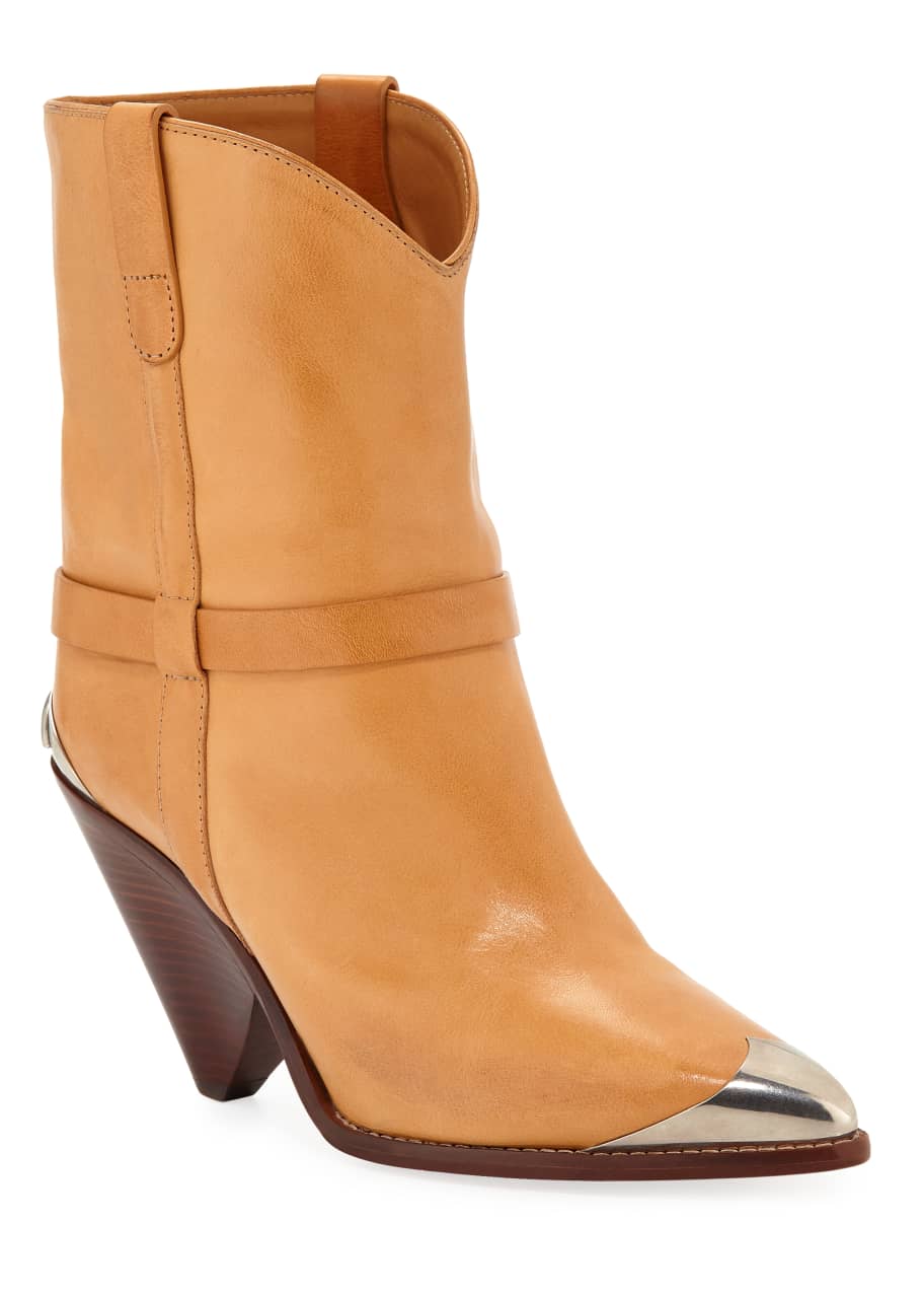 Isabel Marant Lamsy Low Leather Western Boots - Bergdorf Goodman
