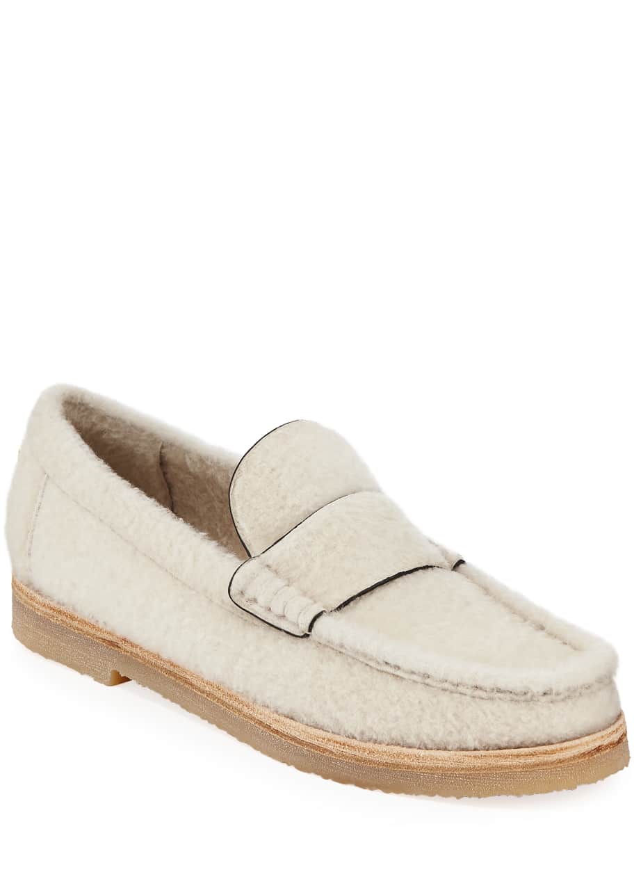 Stuart weitzman shearling loafers clearance