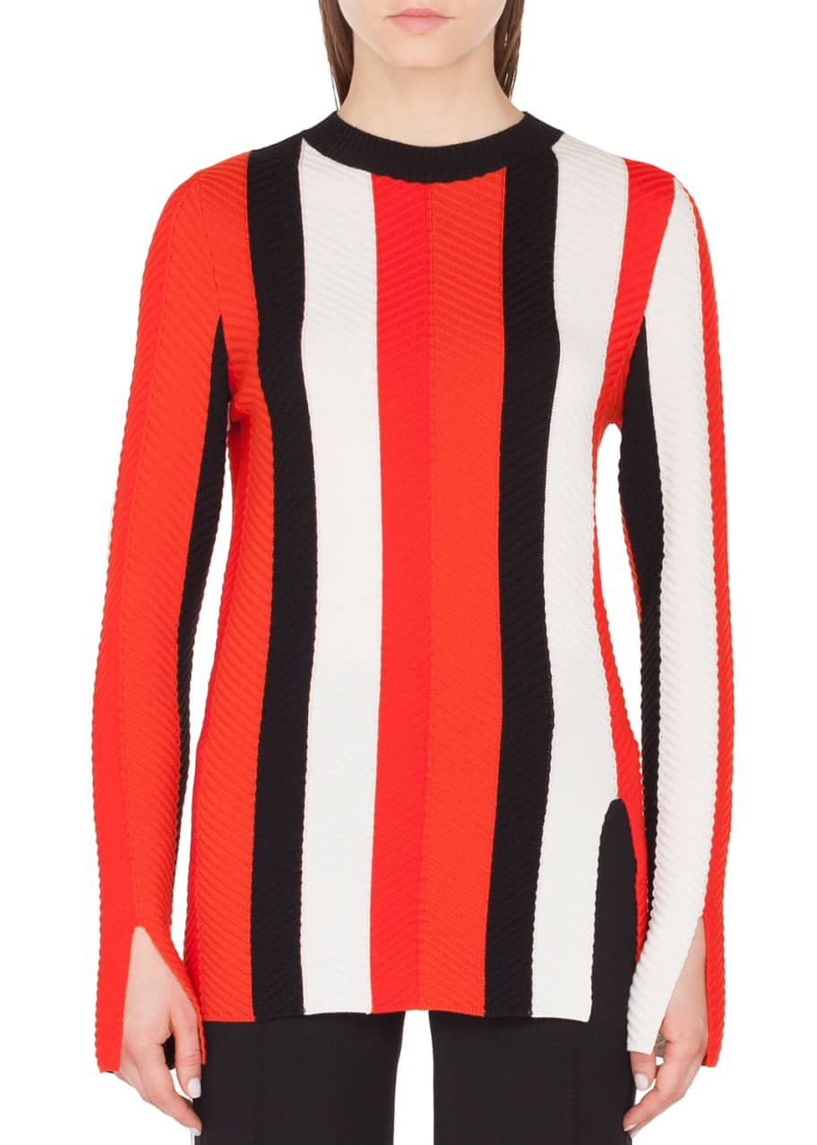 Akris punto top striped sweater