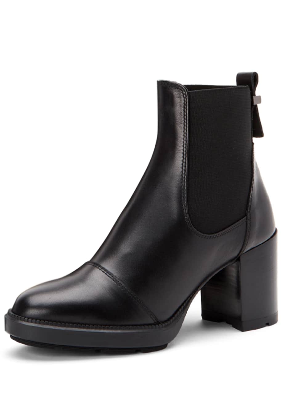 Aquatalia Ivory Leather Ankle Boots with Rubber Platform Bergdorf Goodman