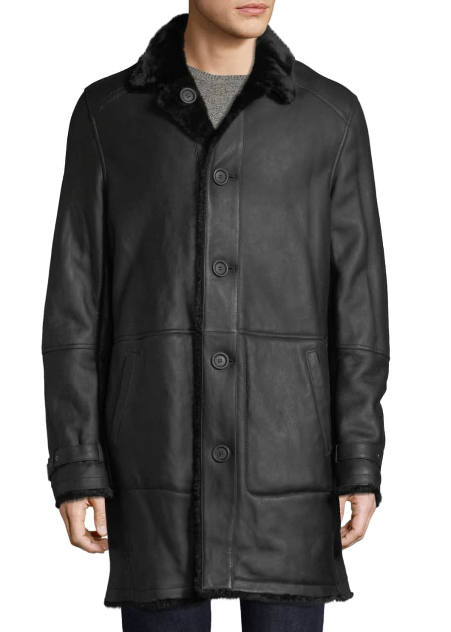 Fur lined deals overcoat mens