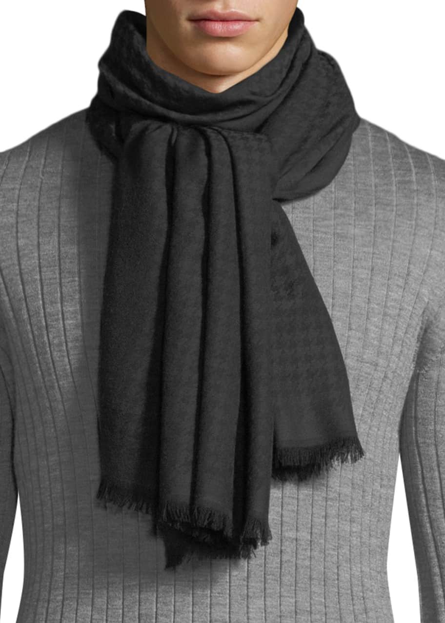 TOM FORD Men s Houndstooth Woven Wool Scarf Bergdorf Goodman