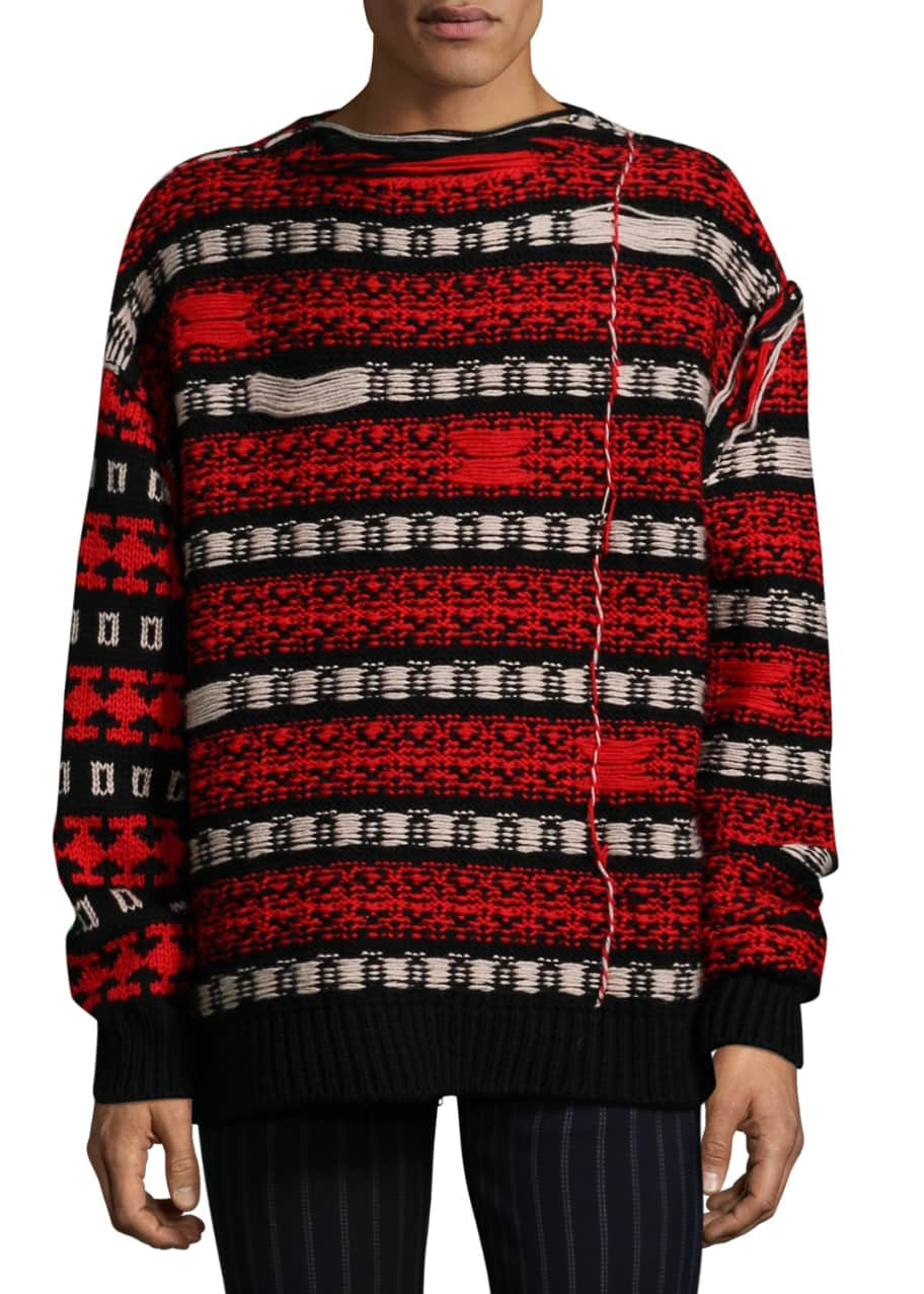 CALVIN KLEIN 205W39NYC Men's Float-Back Jacquard Sweater