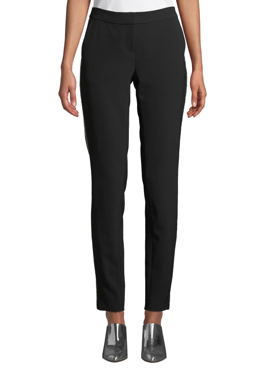 Image 1 of 1: Manhattan Sleek Tech Cloth Pants with Beaded Seam