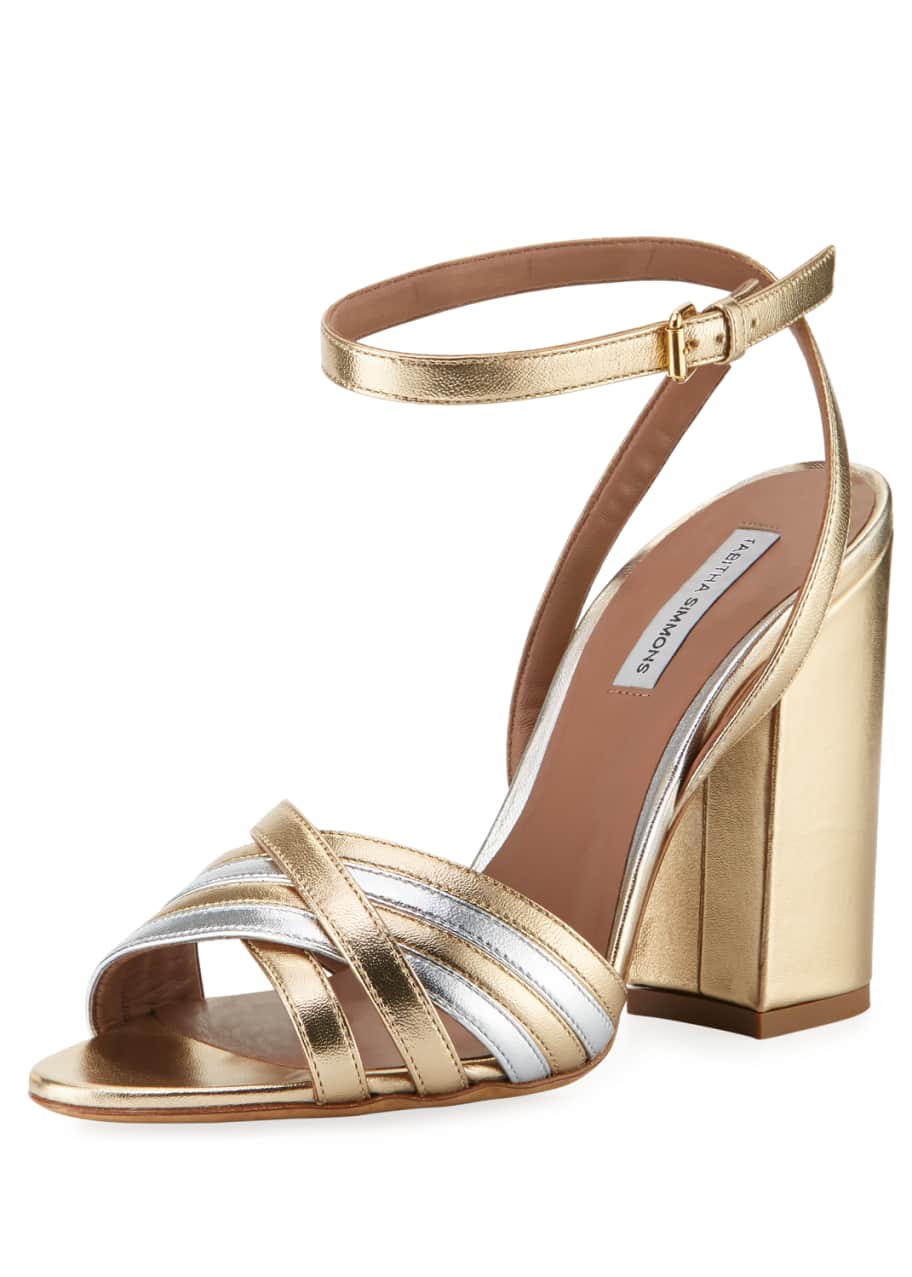 Tabitha simmons gold sandals cheap