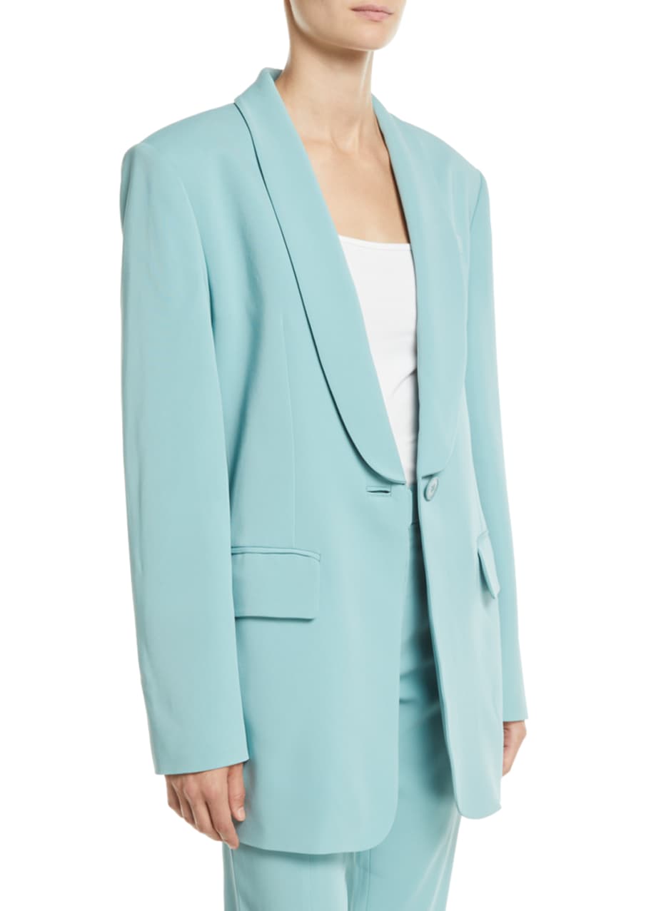 Tibi Boxy Oversized Stretch Suiting Tuxedo Blazer Bergdorf Goodman