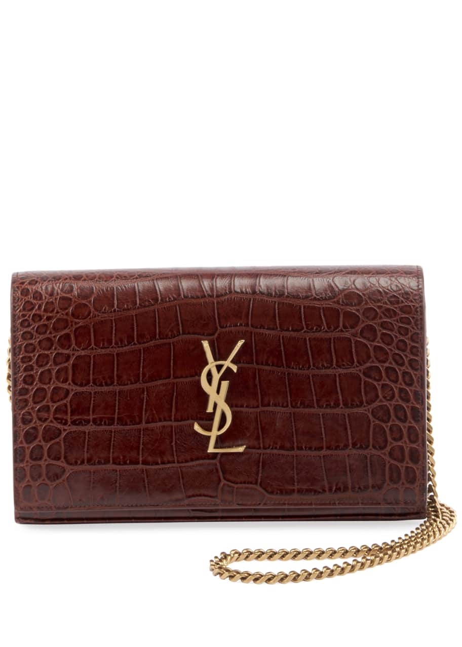 Image 1 of 1: Kate Monogram YSL Croco Wallet on Chain