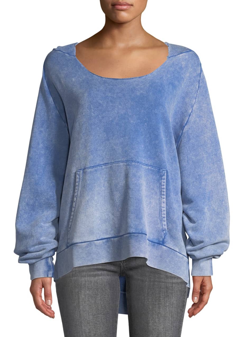 Cube Scoop Neck Oversized Hoodie