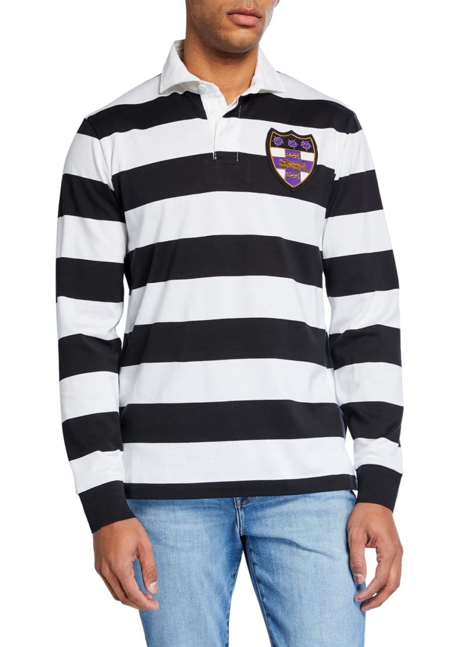 Ralph Lauren Men's Graphic Stripe Rugby Shirt with Patch - Bergdorf Goodman