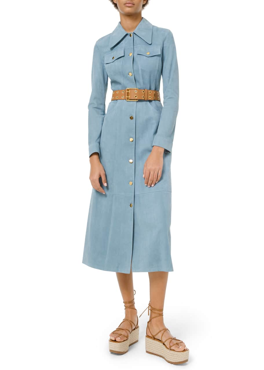 michael kors suede trench coat