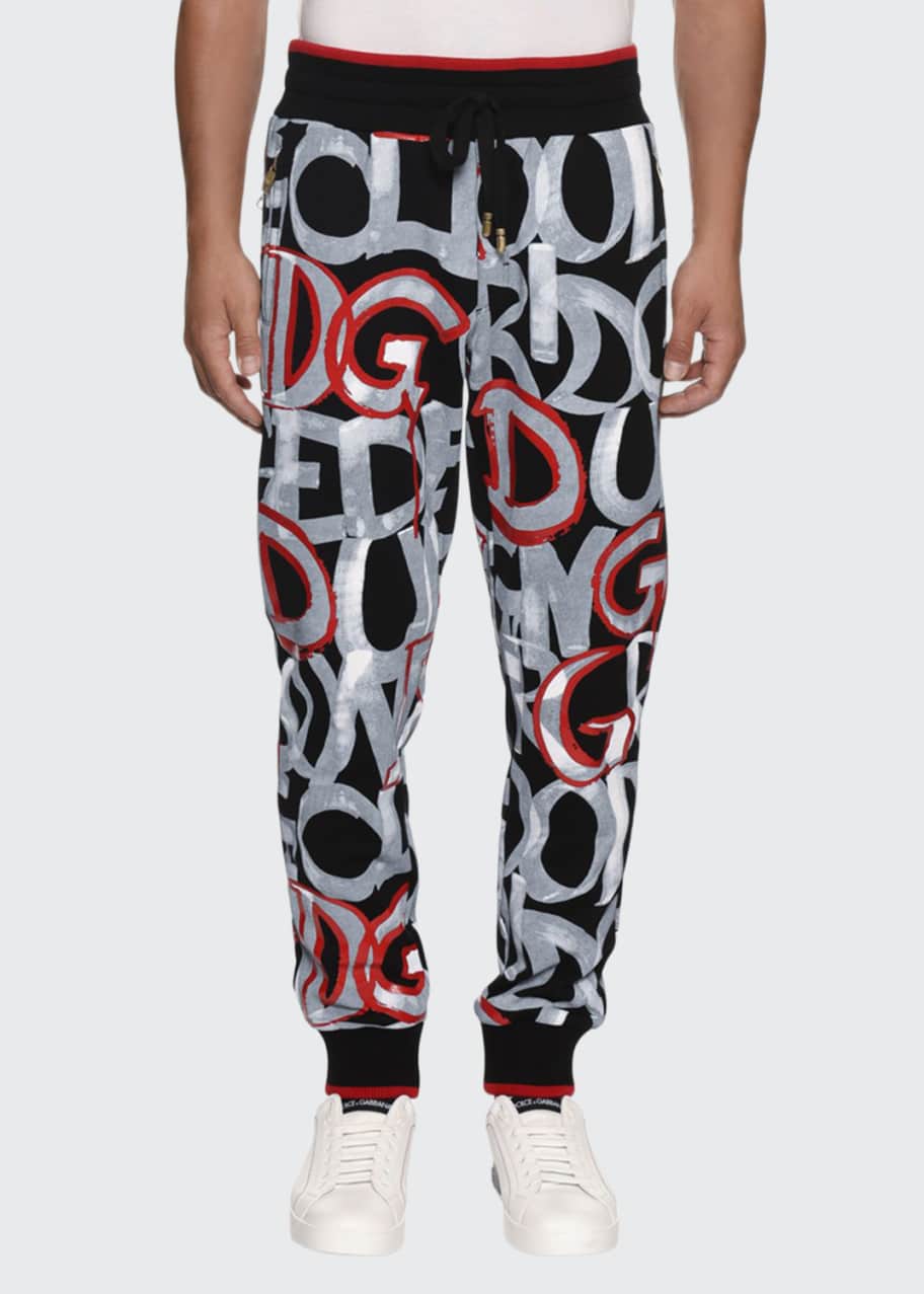 Dolce&Gabbana Men's Multicolor Graffiti Sweatpants - Bergdorf Goodman