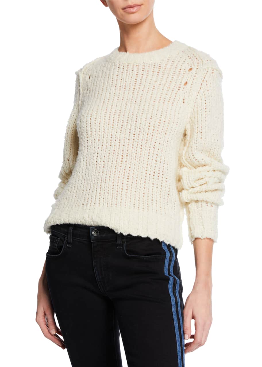 Rag Bone Arizona Crew Boxy Fit Wool Sweater Bergdorf Goodman