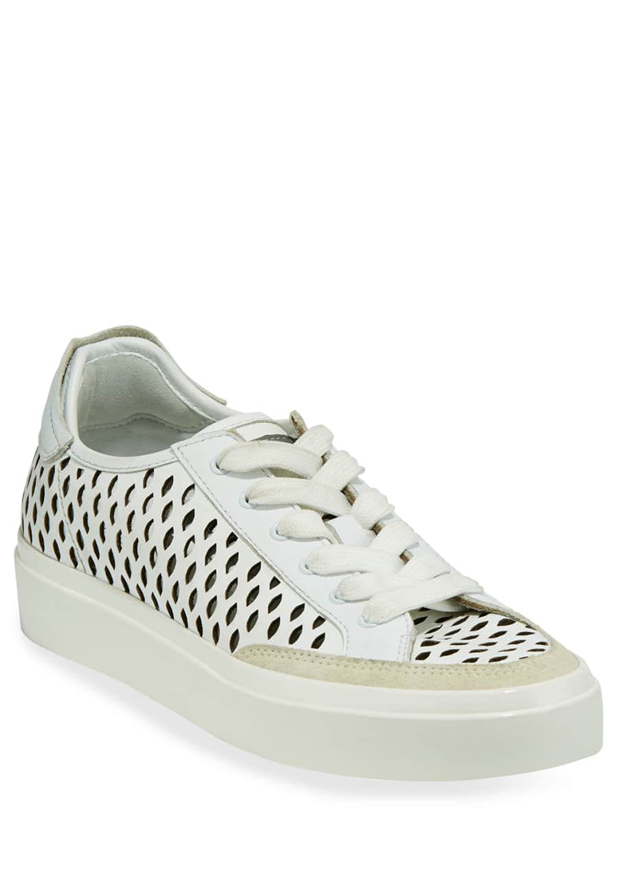 Image 1 of 1: Army Cutout Leather Low-Top Sneakers