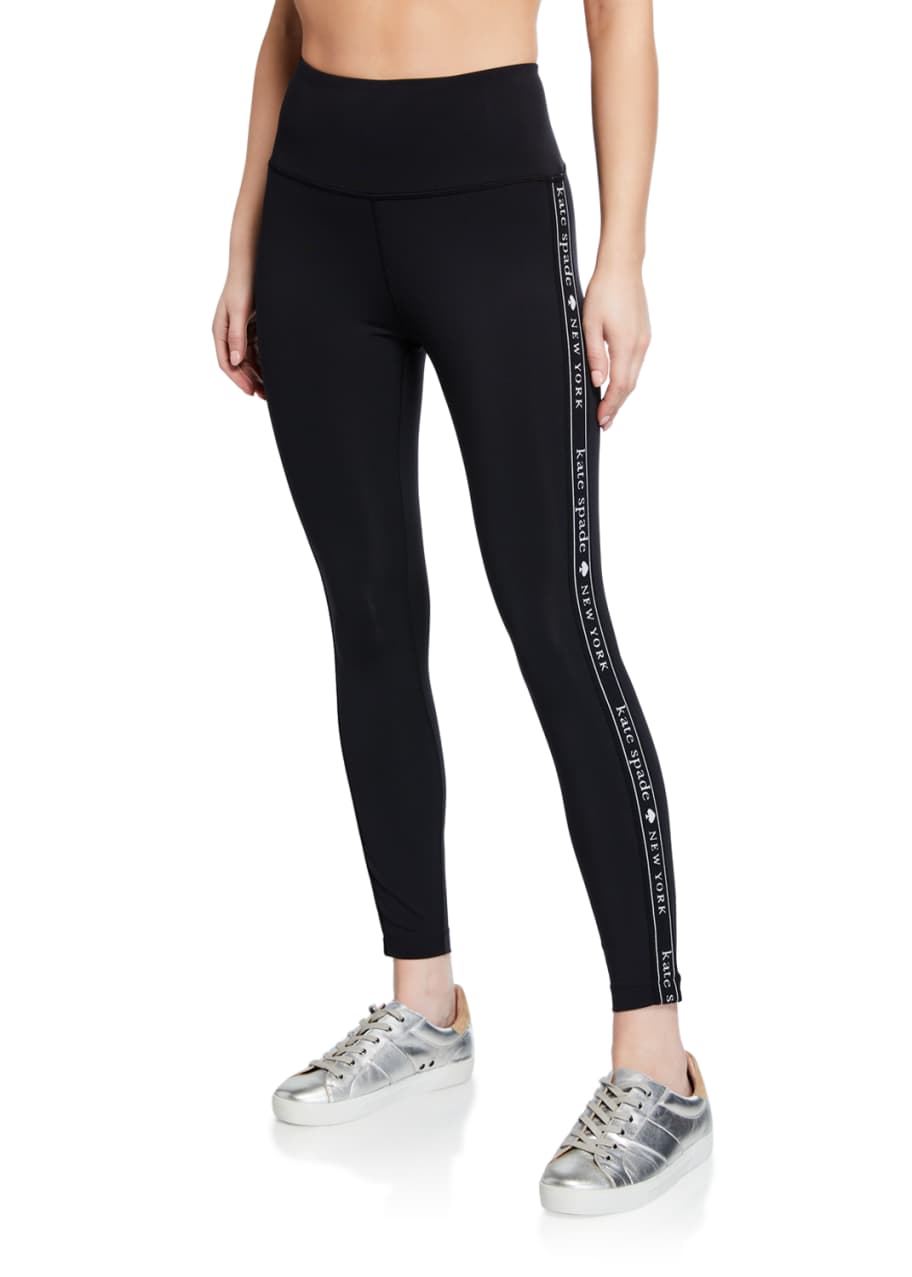 Girls Black New York Logo Leggings