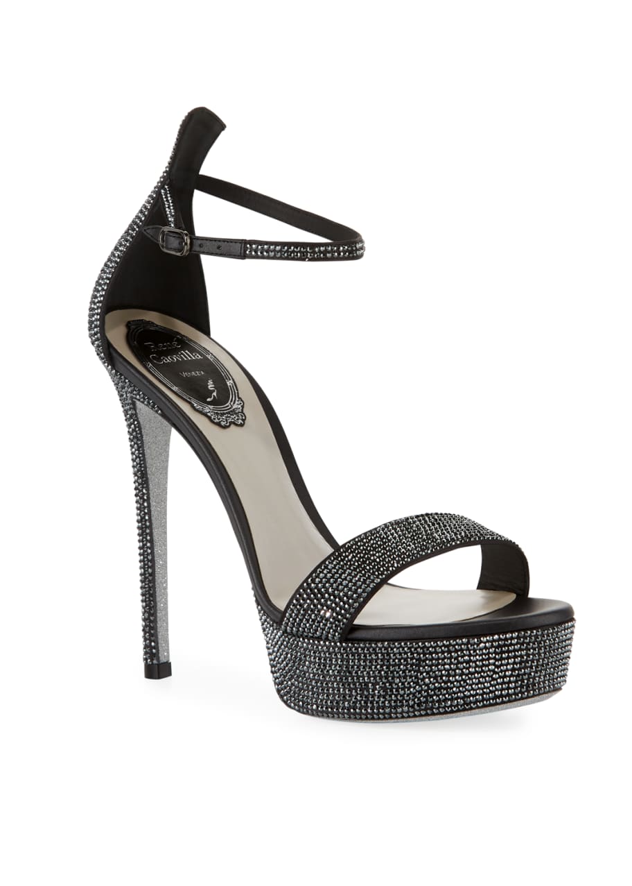 Rene Caovilla Embellished Ankle-Strap Platform Sandals - Bergdorf Goodman