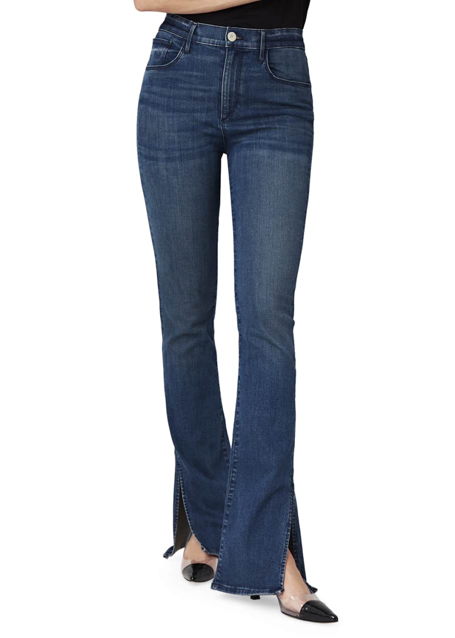 3x1 High-Rise Slim Bell Boot-Cut Jeans w/ Split Hem - Bergdorf Goodman