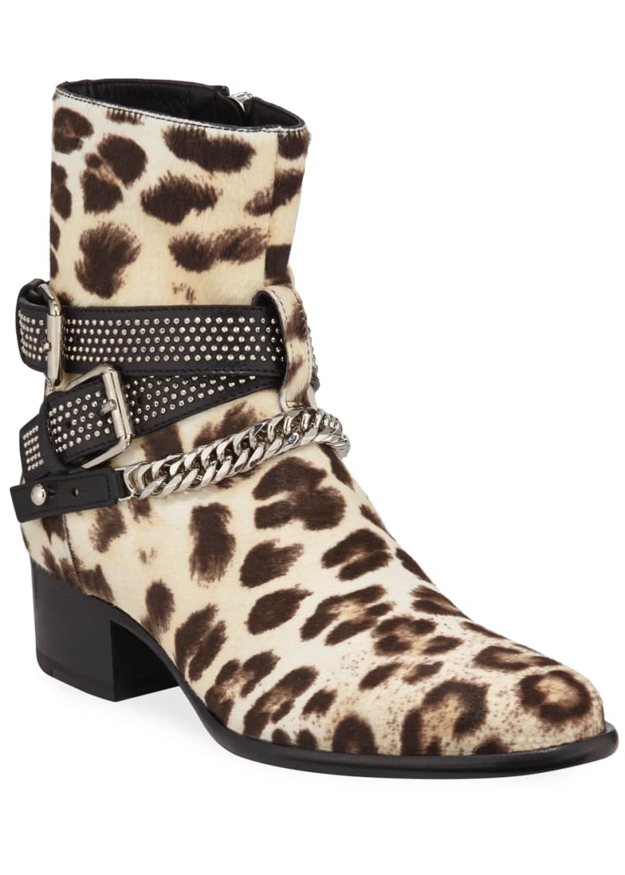 Amiri shop leopard boots