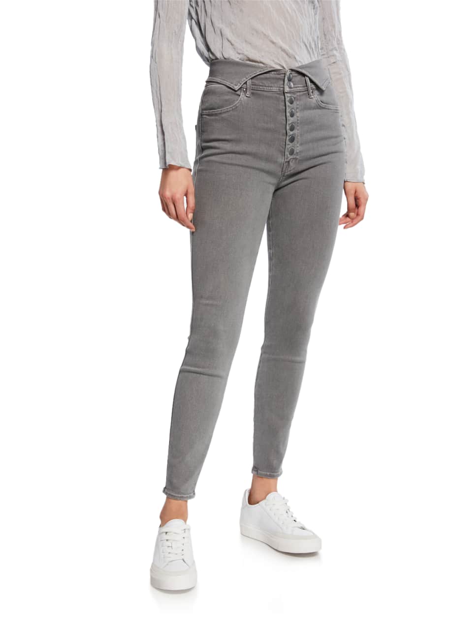 Mother the swooner exposed snap ankle jeans outlet