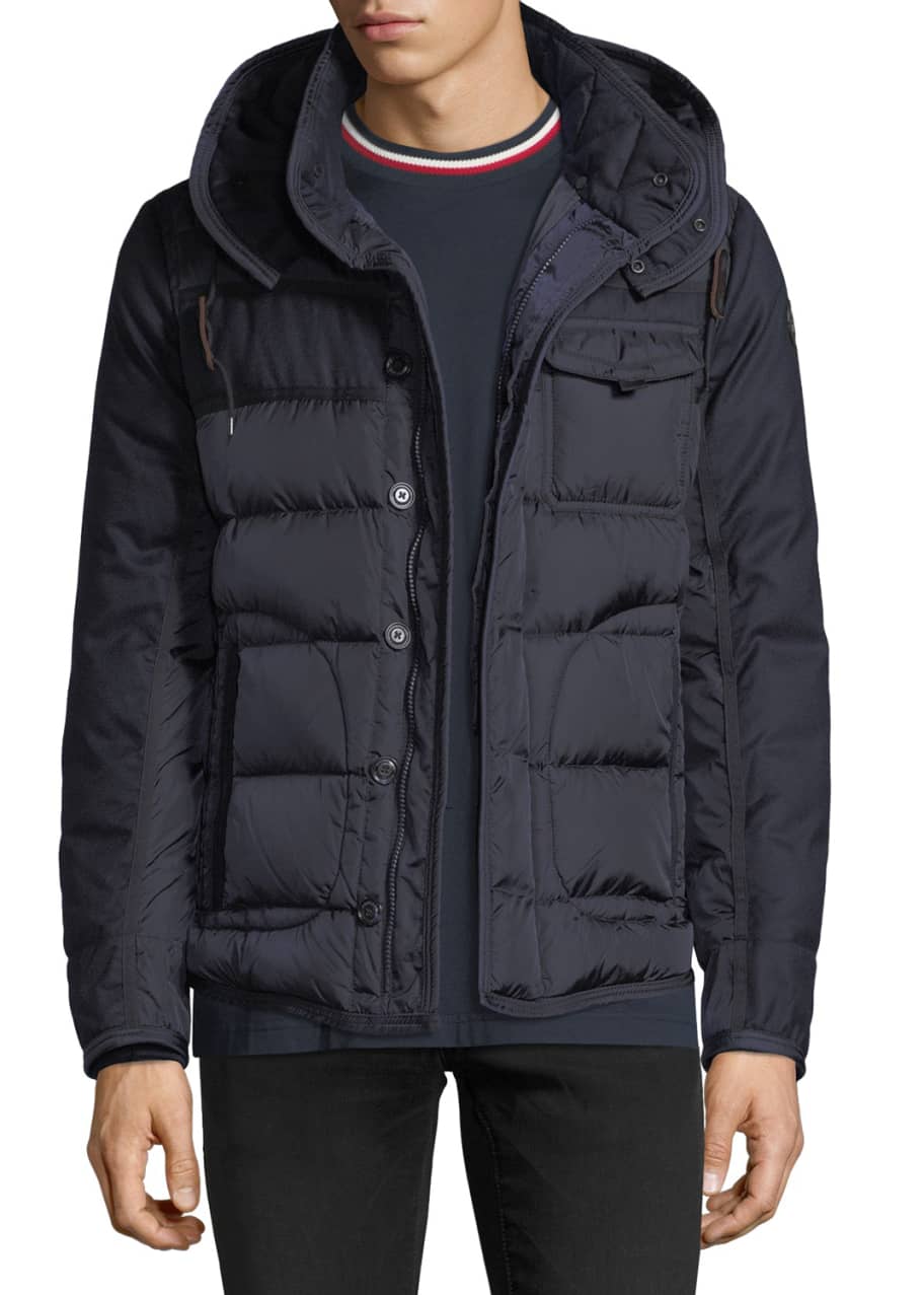 Moncler Ryan Mixed-Media Down Jacket - Bergdorf Goodman