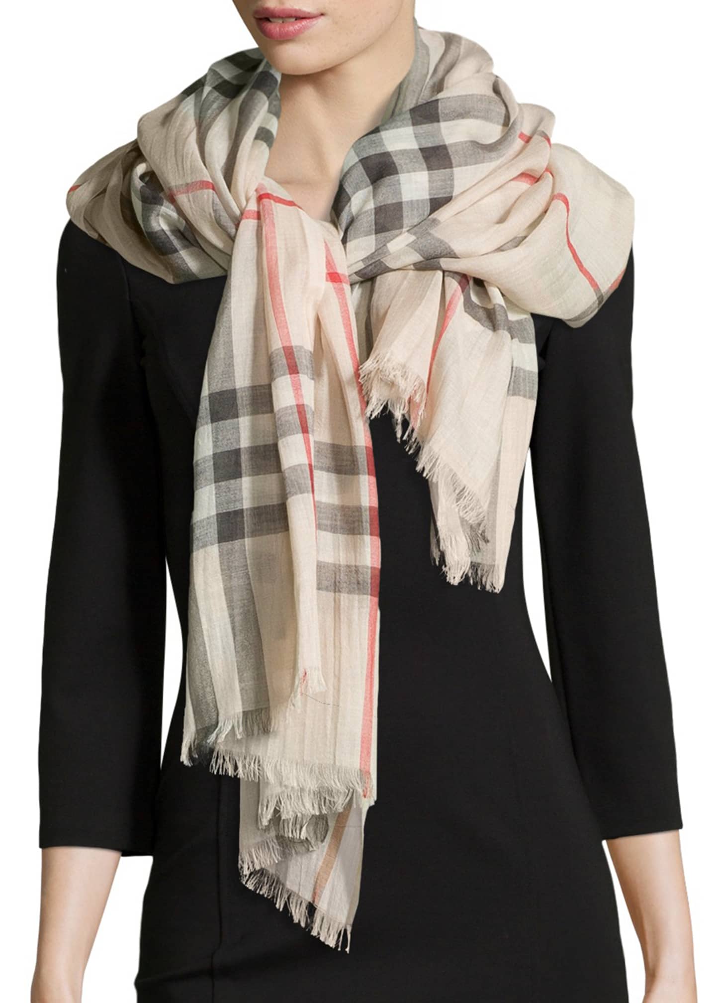 Burberry Giant Check Gauze Scarf Bergdorf Goodman