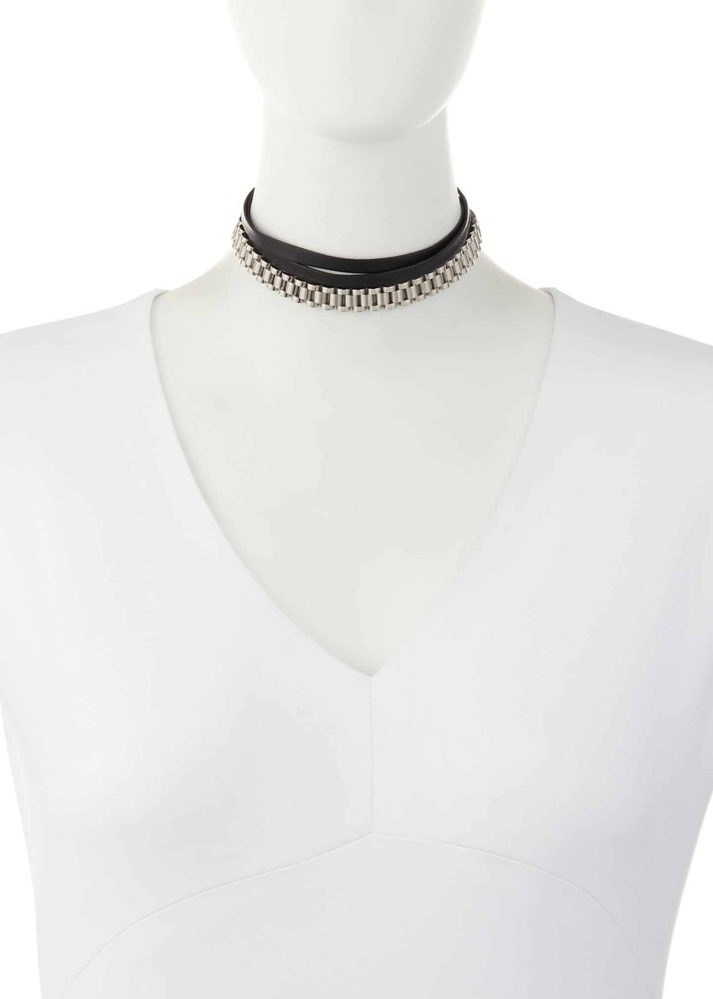 Fallon Armure Watch Strap Leather Choker Necklace Bergdorf Goodman