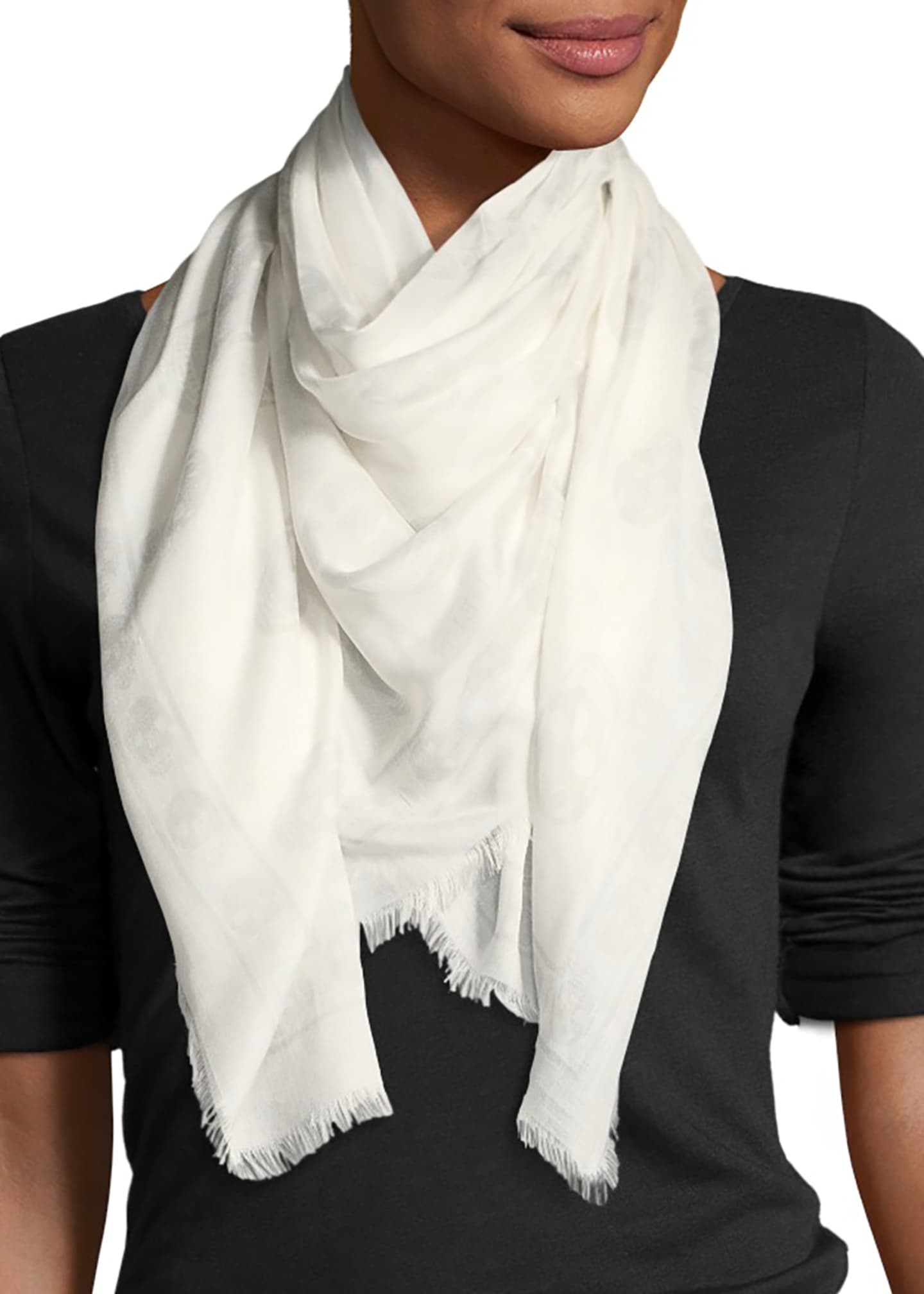 alexander mcqueen white scarf