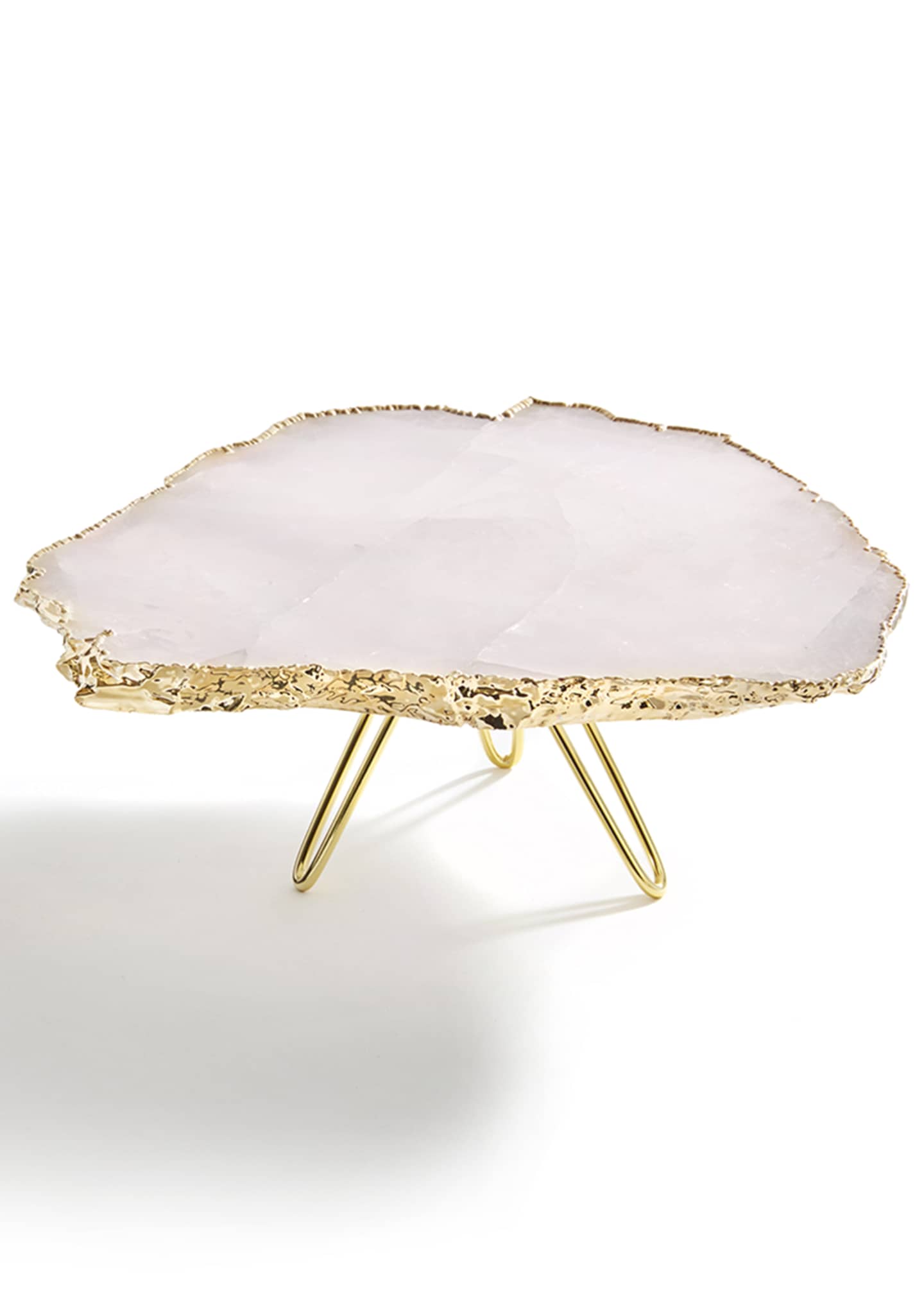 ANNA New York Torta Rose Quartz Cake Stand, Gold Bergdorf Goodman
