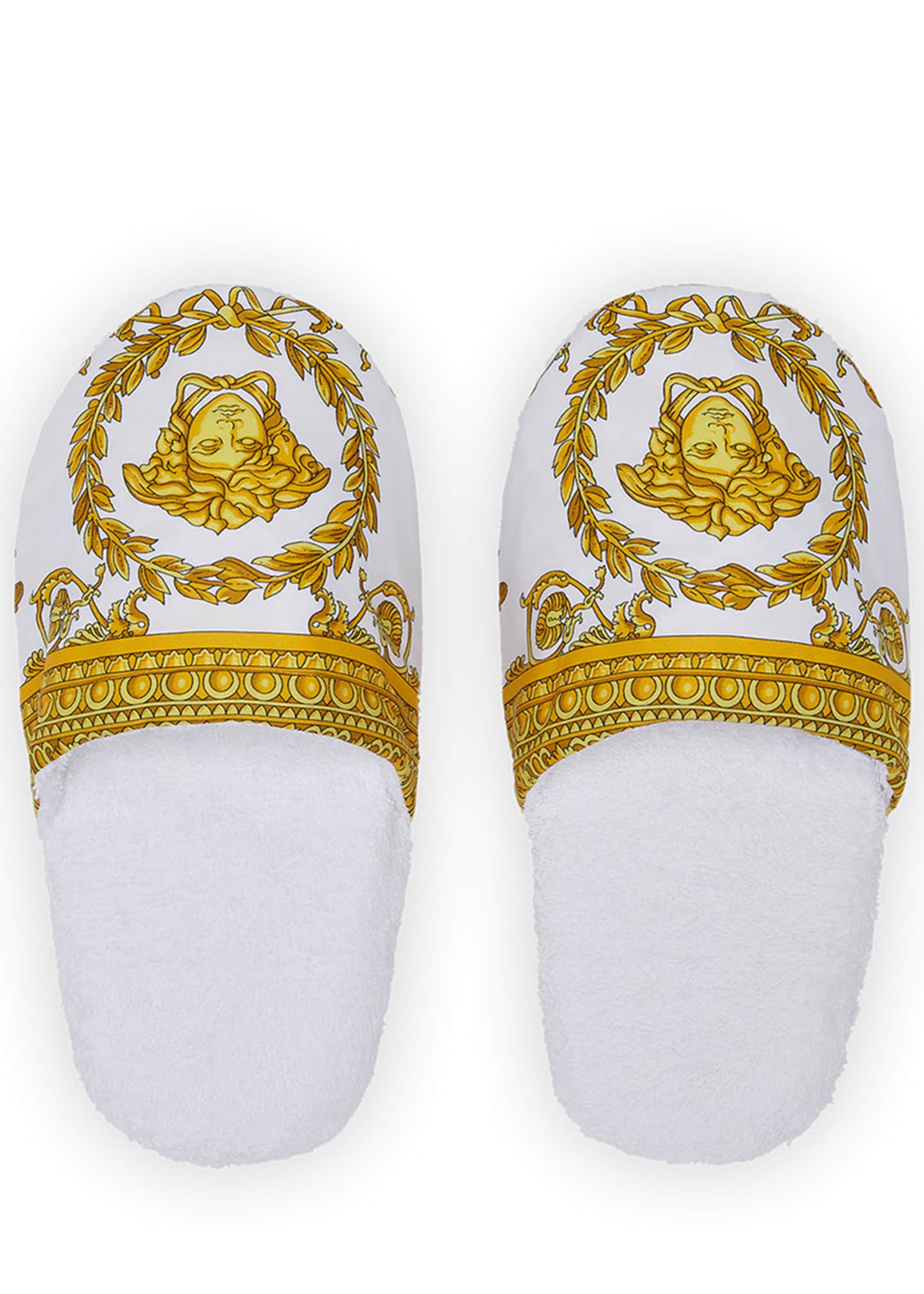 Versace Men's Barocco-Print Mule Slippers - Bergdorf Goodman