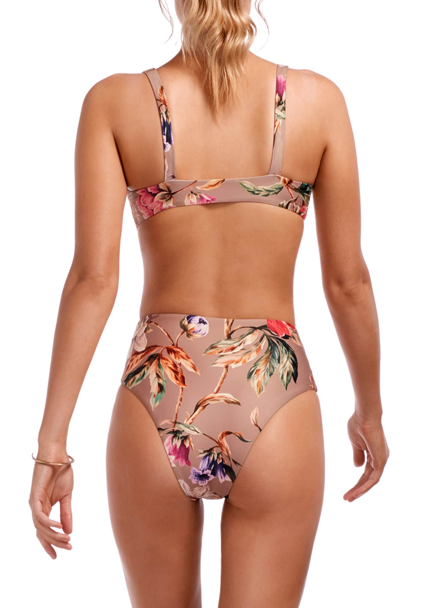 Vitamin A Lou Floral TieFront BustEnhancing Bikini Top Bergdorf Goodman