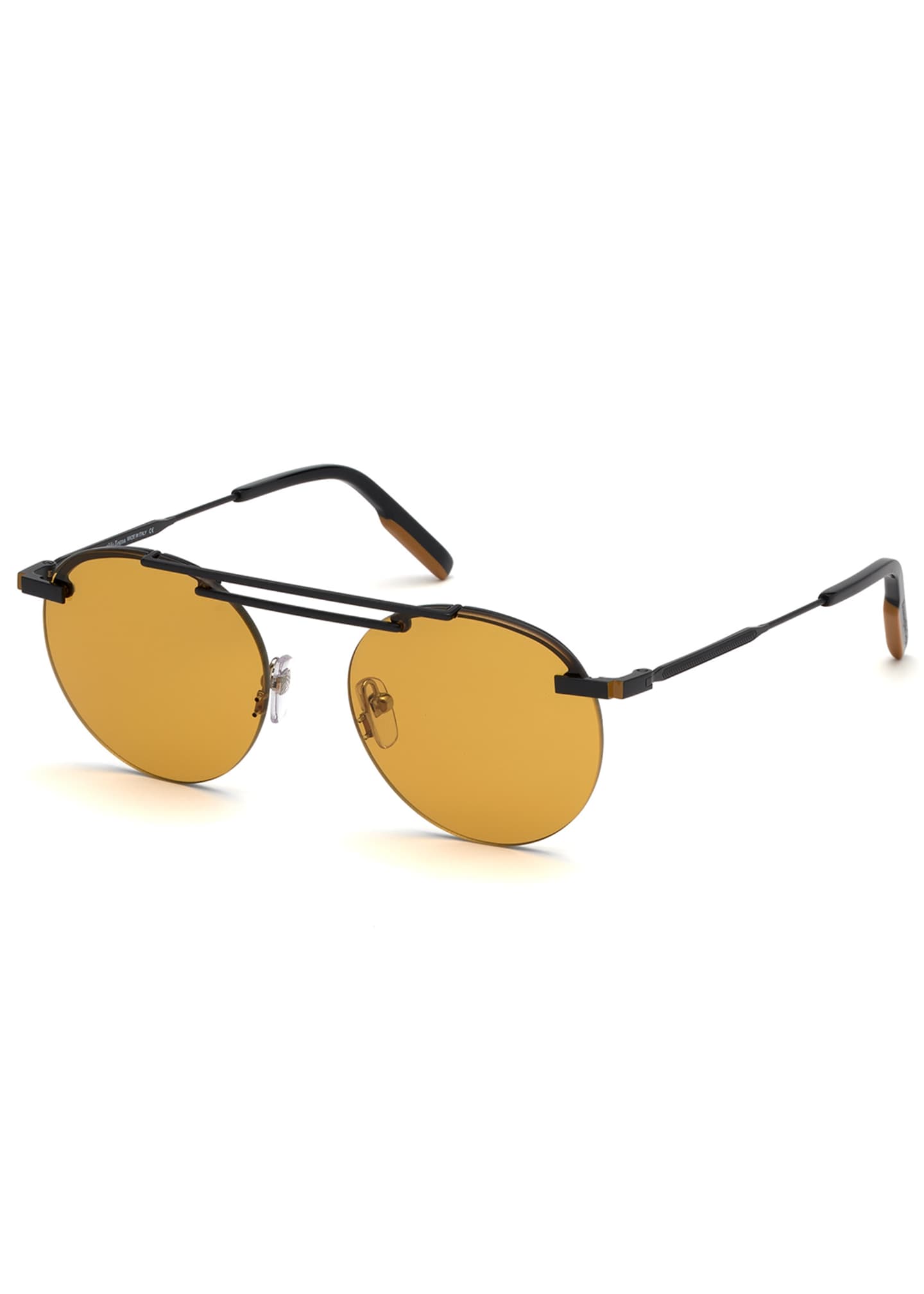 Le Specs Luxe Cleopatra Monochromatic Semi Rimless Sunglasses Black
