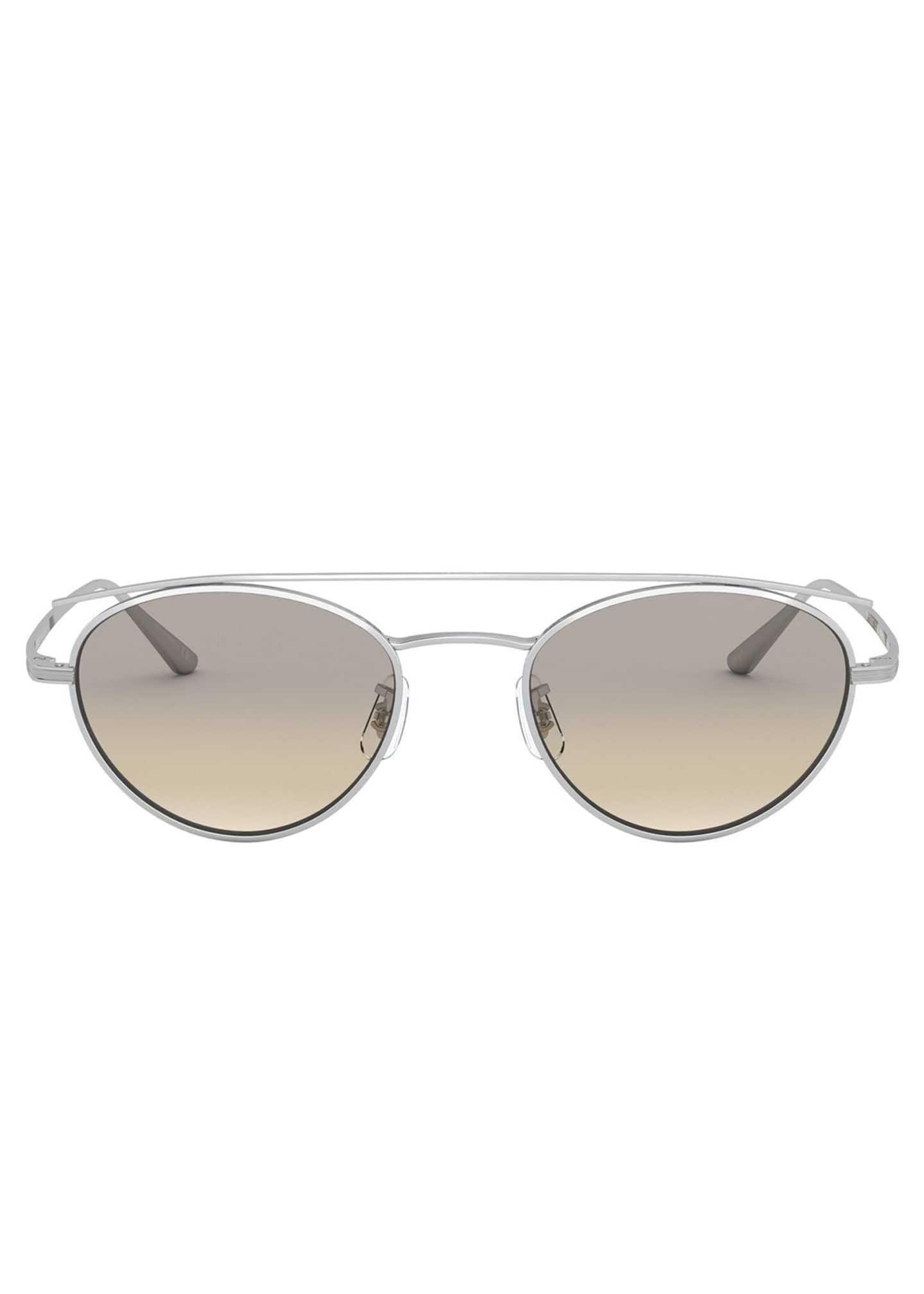 Oliver Peoples Hightree Titanium Oval Sunglasses - Bergdorf Goodman