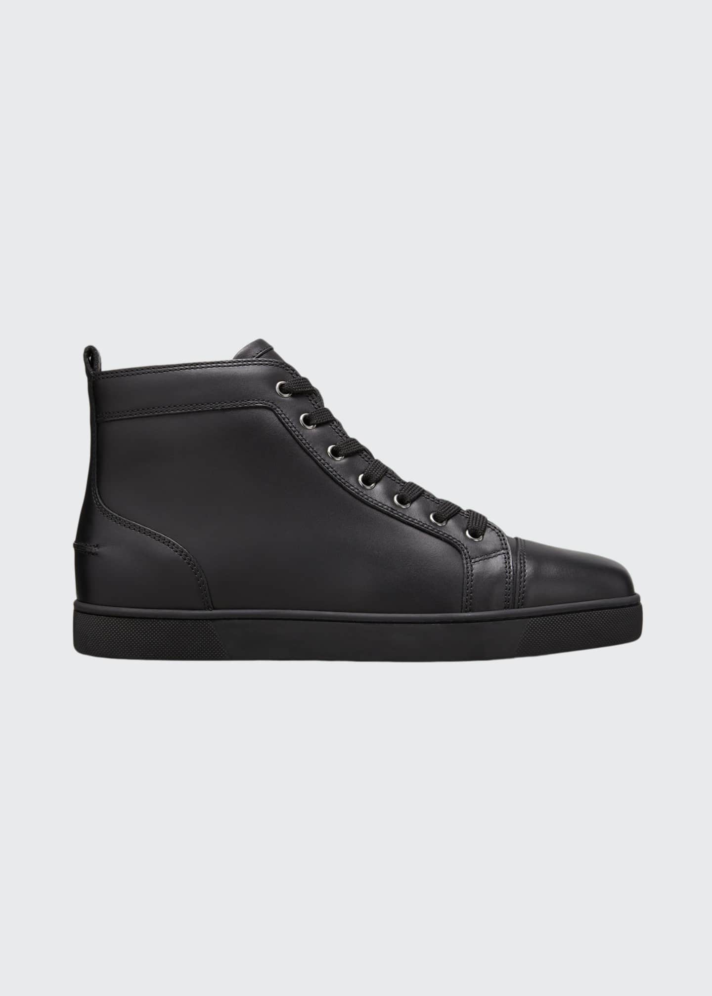 louboutin black leather sneakers