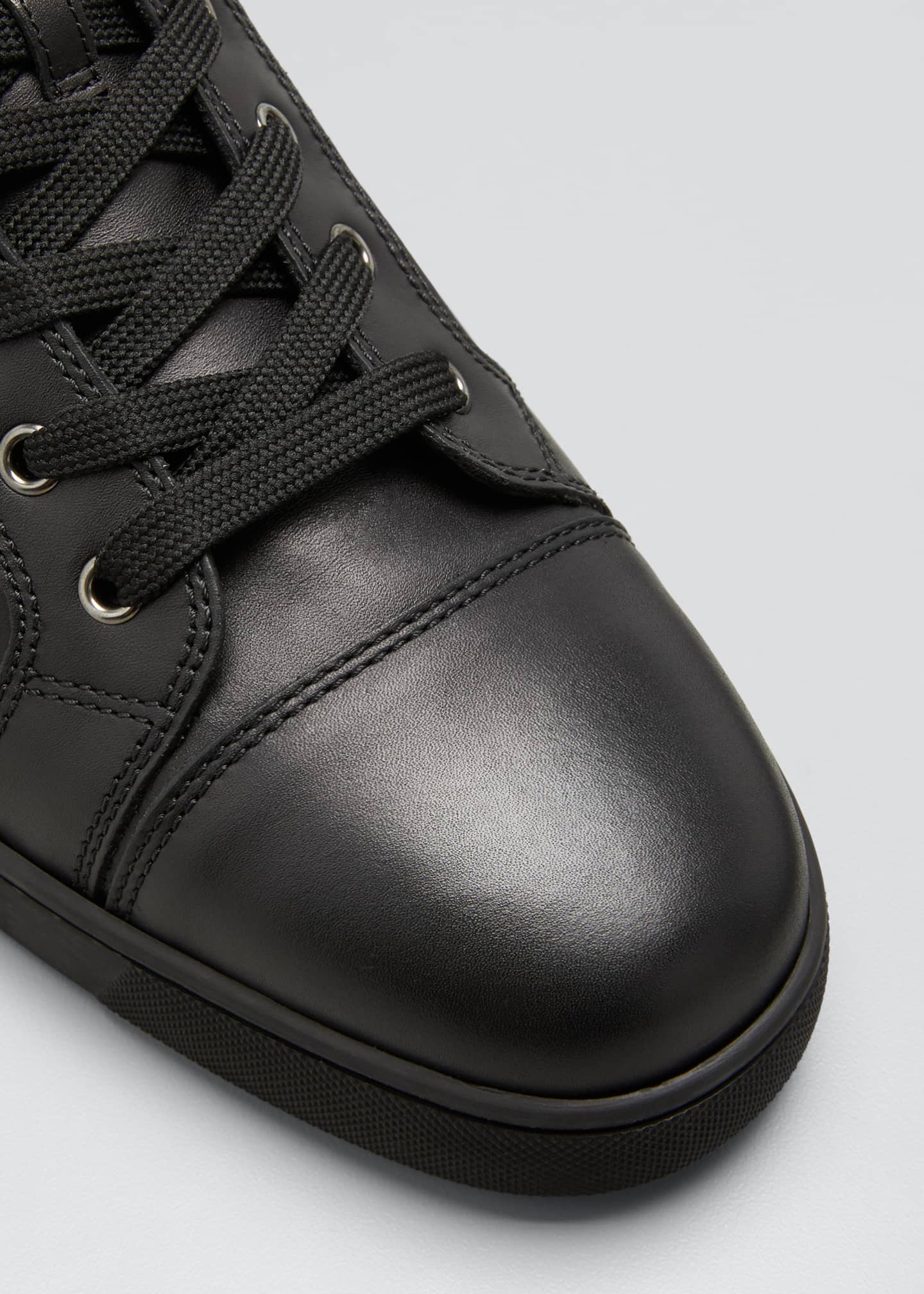 louboutin black leather sneakers