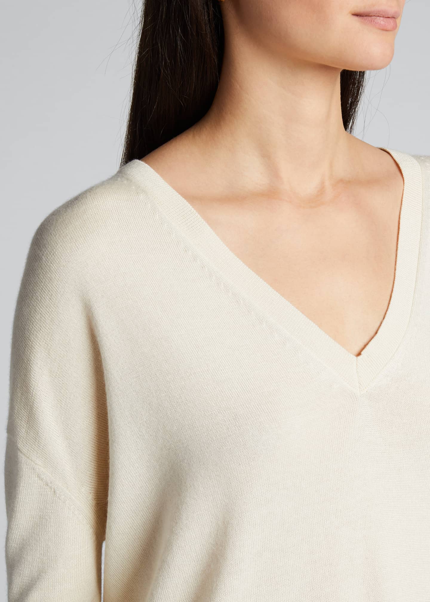 THE ROW Amherst Long-Sleeve Oversized V-Neck Sweater - Bergdorf Goodman