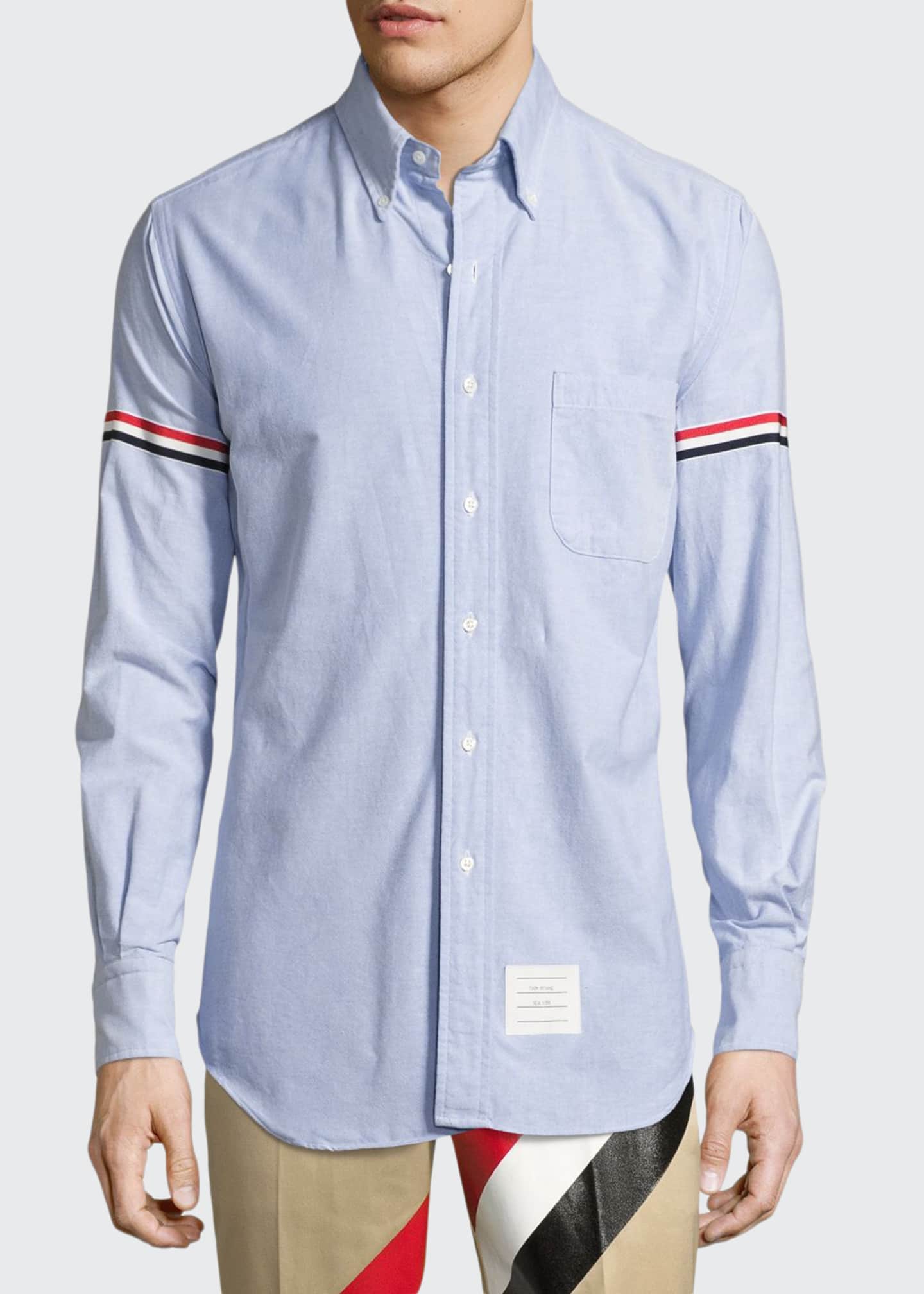 Thom Browne Classic ArmStripe LongSleeve Oxford Shirt Bergdorf Goodman