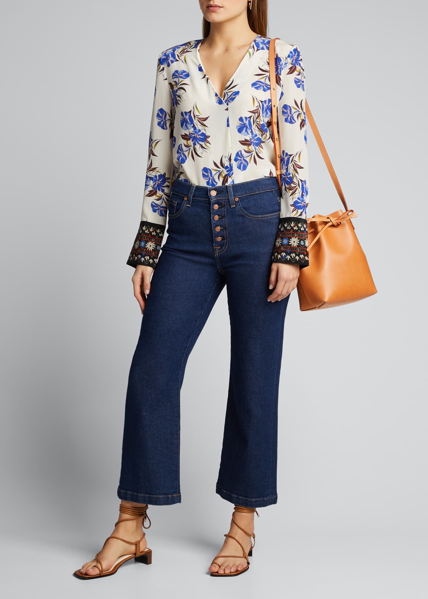 Mansur Gavriel Mini Vegetable-Tanned Leather Bucket Bag ...