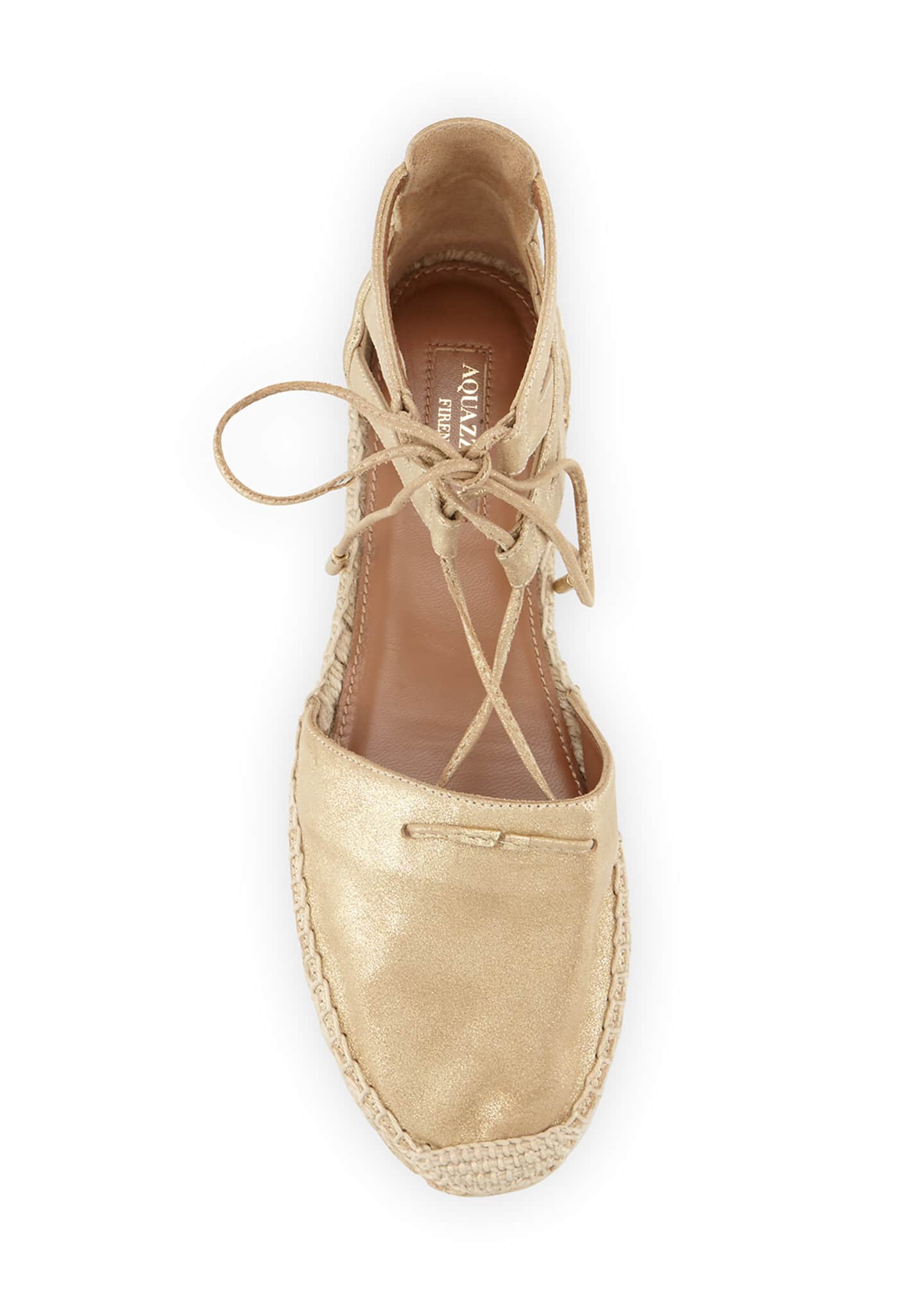 Belgravia Metallic Suede Flat Espadrille Gold