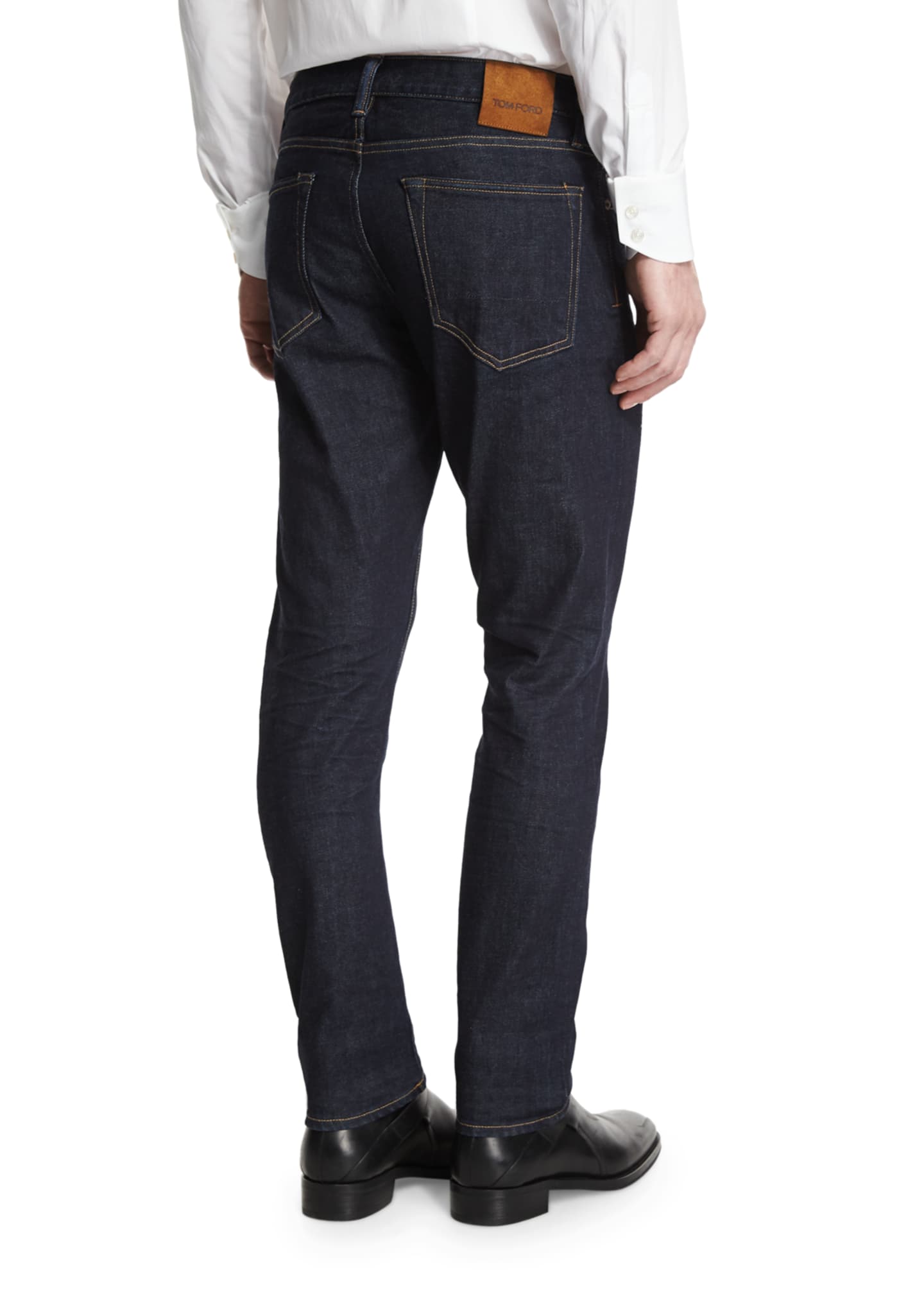 TOM FORD Slim-Fit Stretch Denim Jeans, Indigo - Bergdorf Goodman