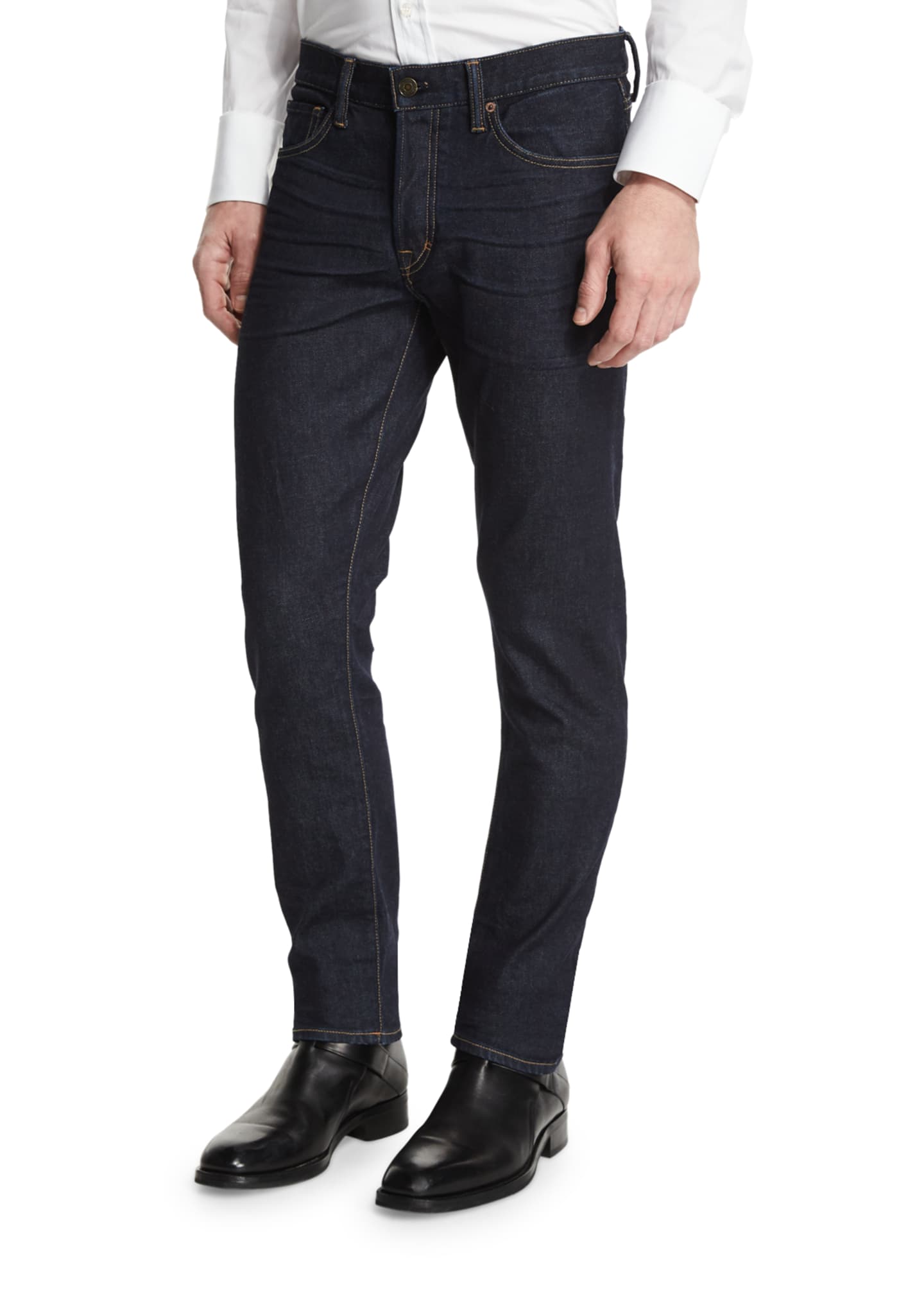 TOM FORD Slim-Fit Stretch Denim Jeans, Indigo - Bergdorf