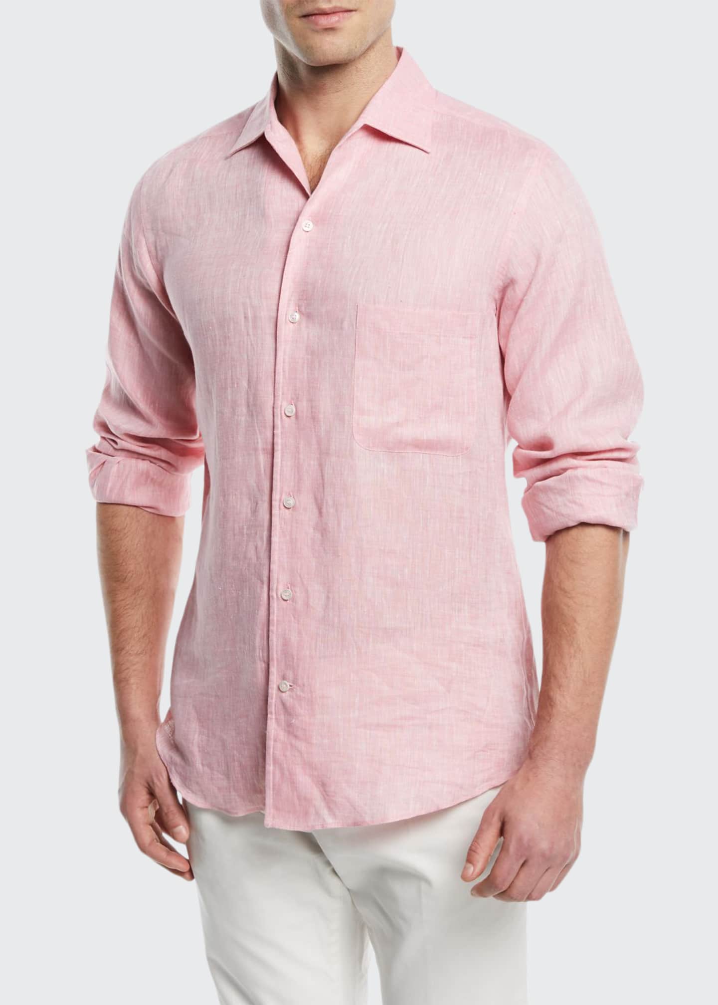 Loro Piana Men's Andrew LongSleeve Linen Shirt Bergdorf Goodman