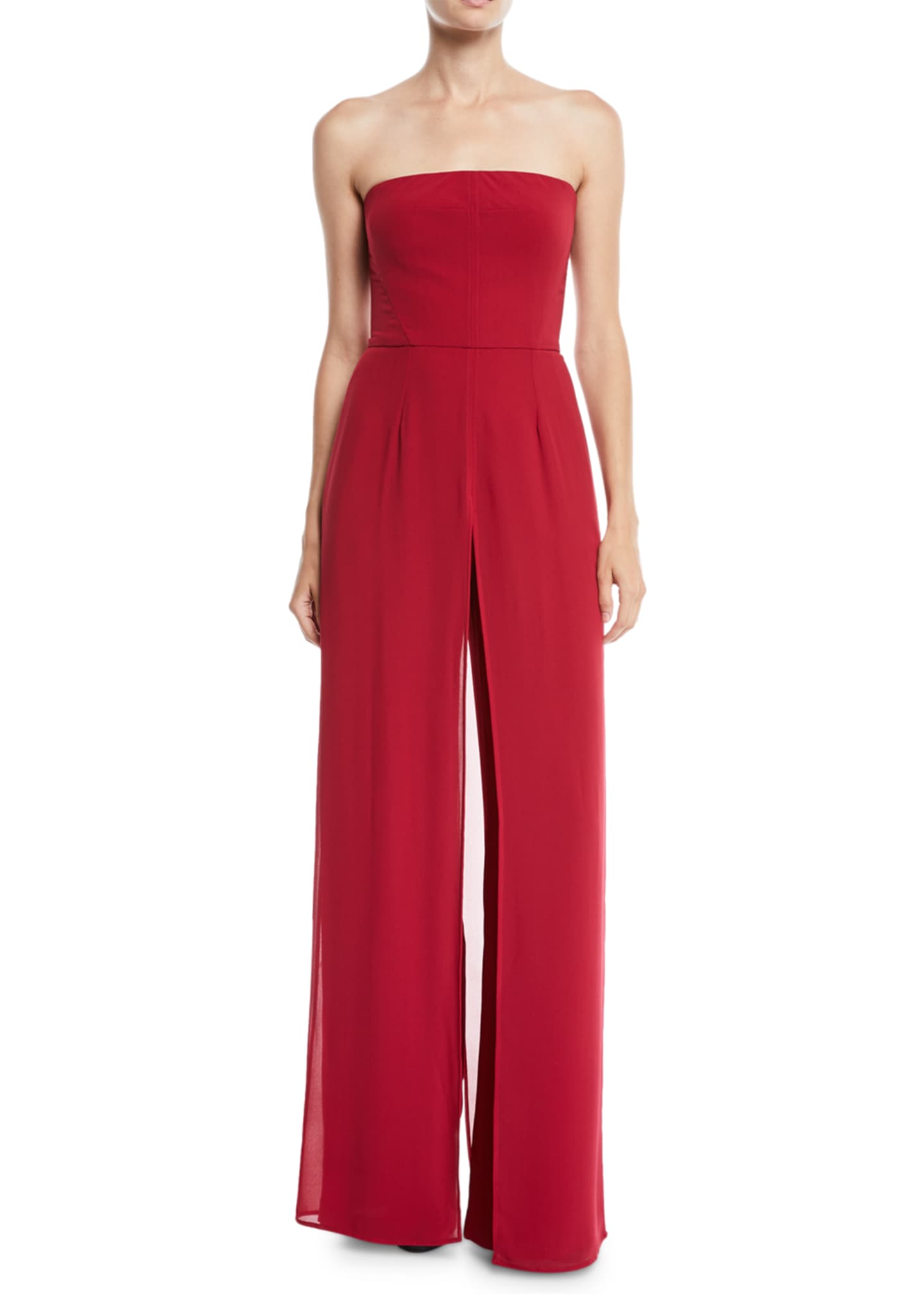 Halston Strapless Wide-Leg Jumpsuit with Pockets - Bergdorf Goodman