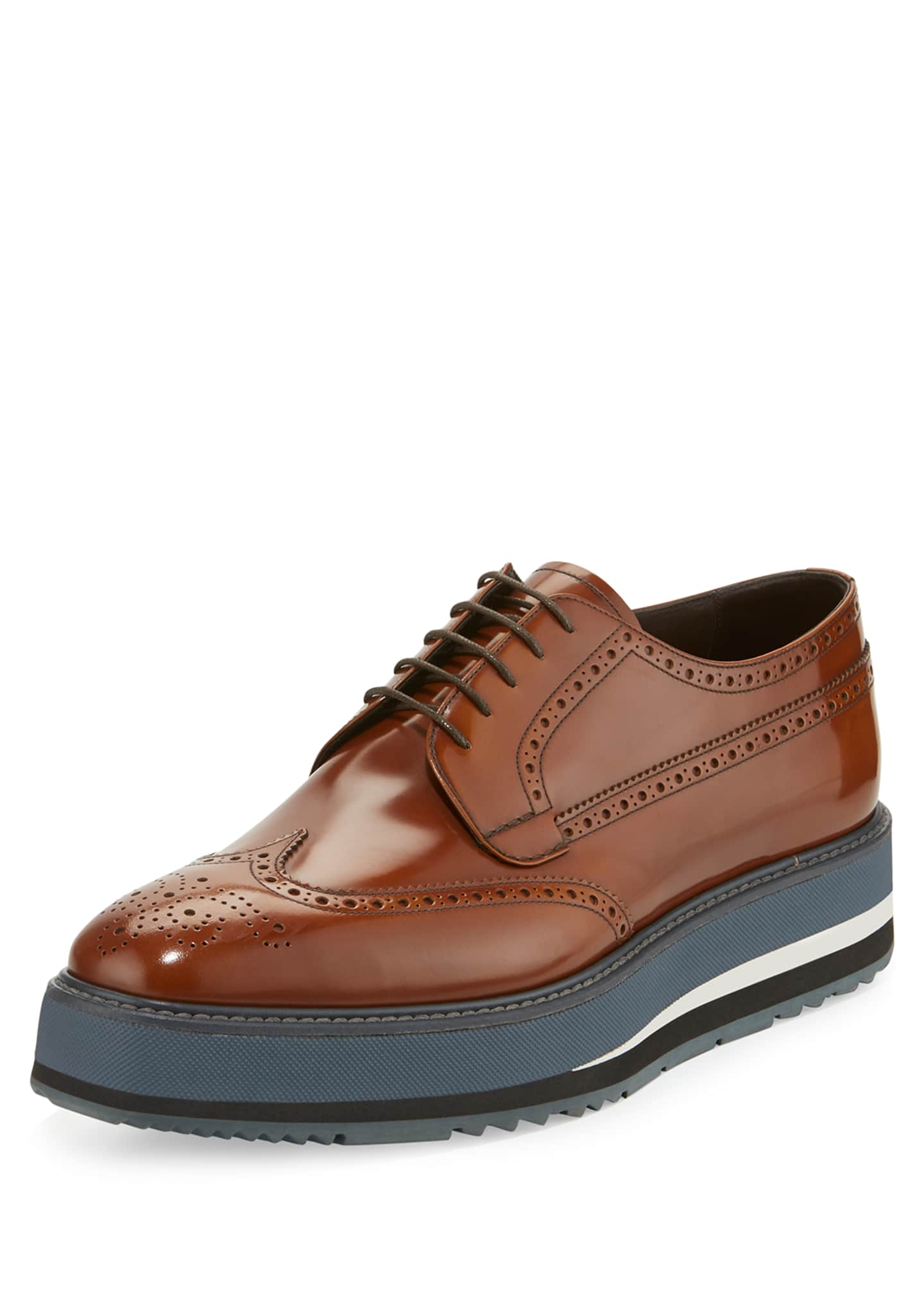 Spazzolato Creeper Brogue Shoe, Light Brown - Bergdorf