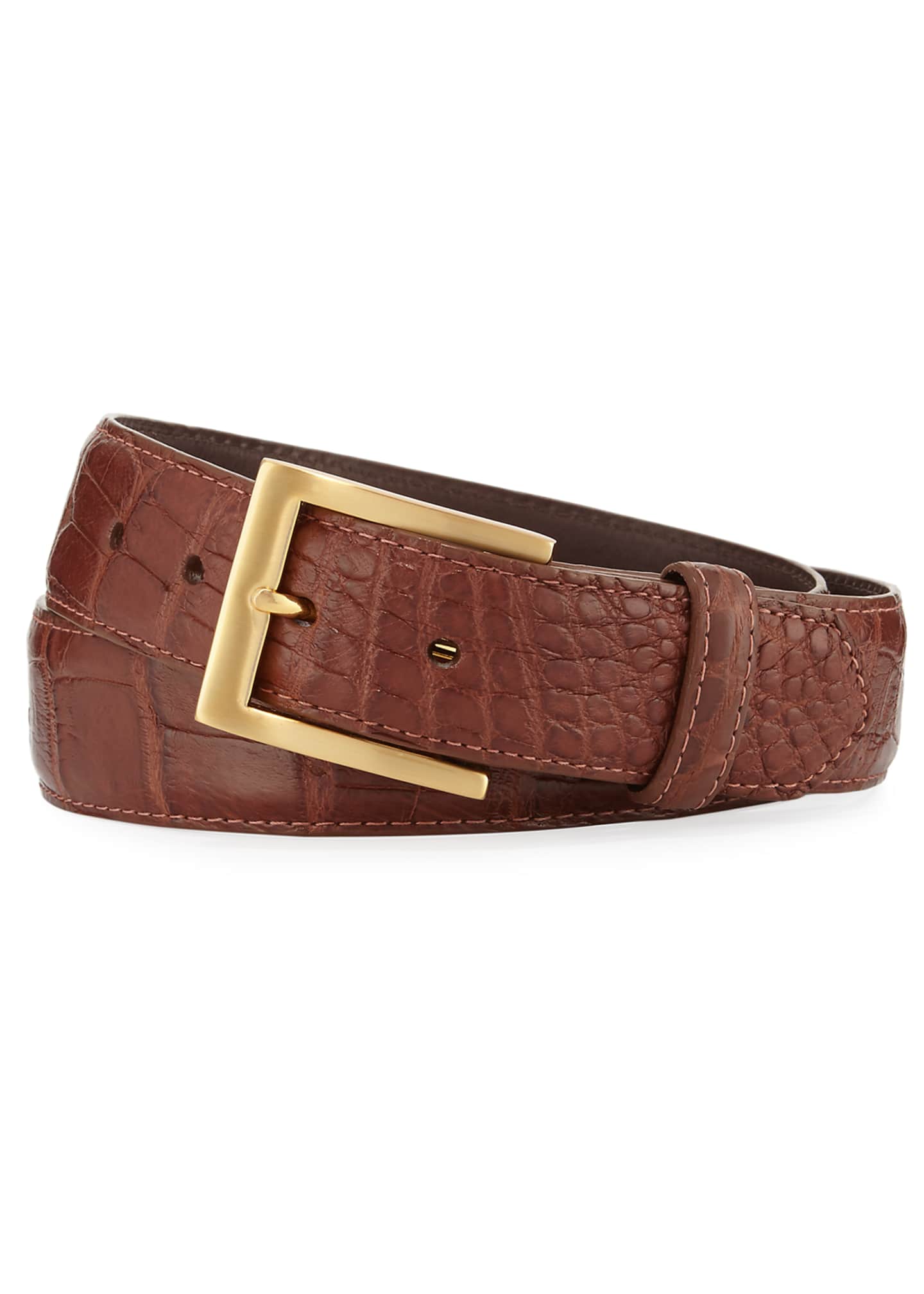 W. Kleinberg Matte Alligator Belt with Interchangeable Buckles
