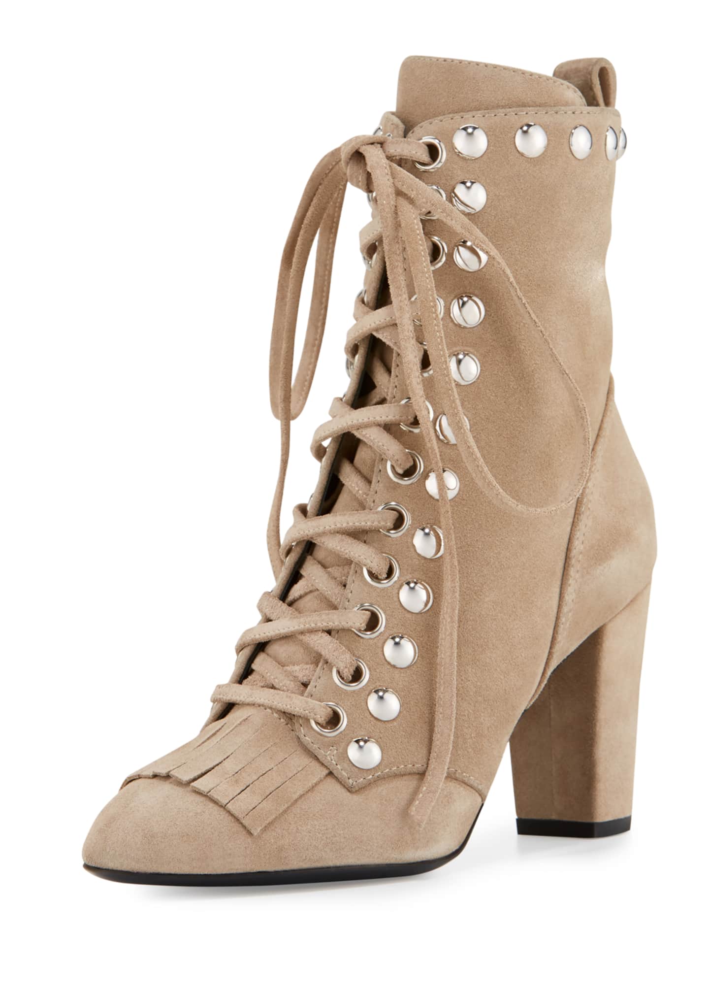 Giuseppe Zanotti Beige Eco Leather Lace-Up Boots