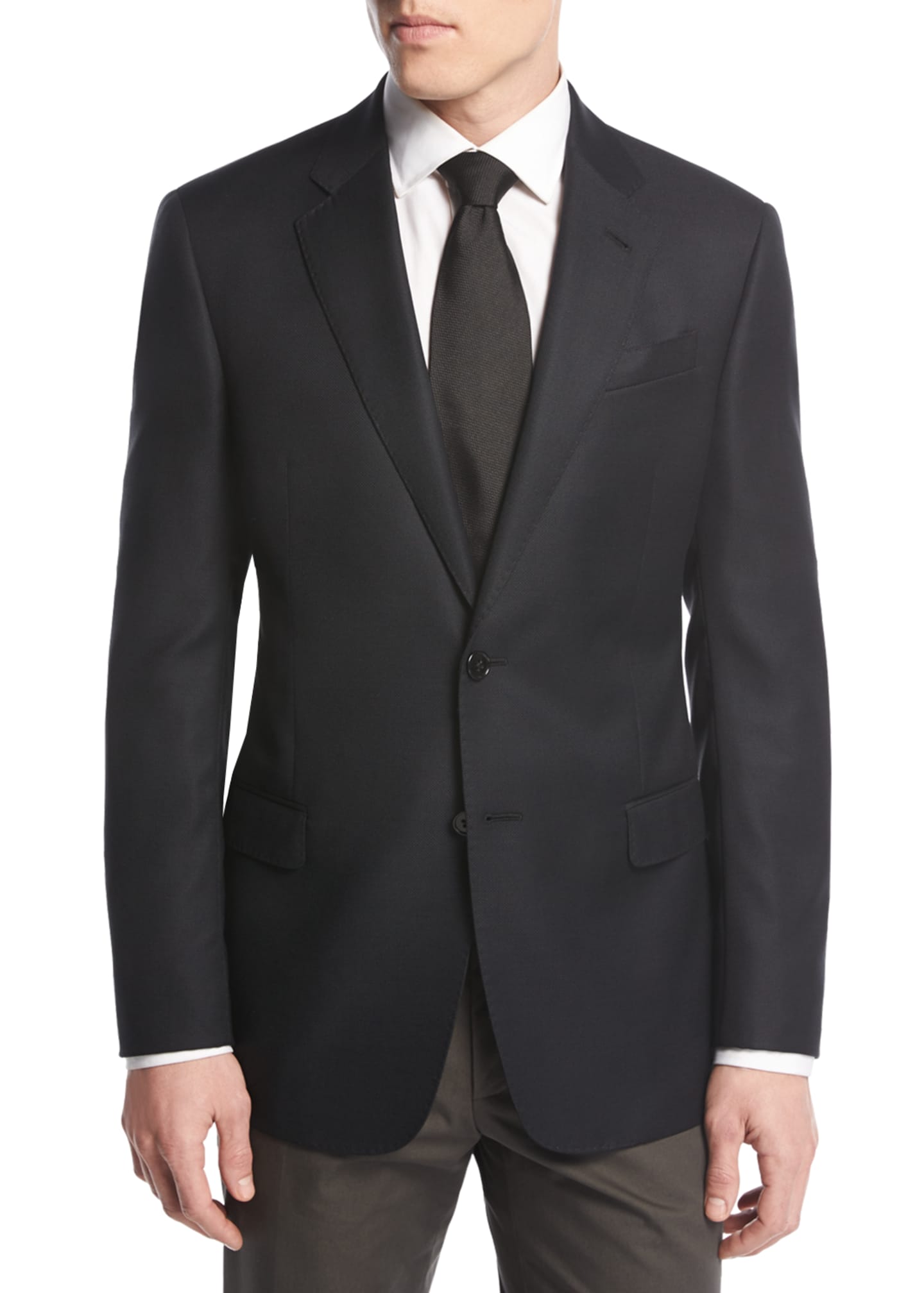 Armani Soft Basic TwoButton Sport Coat, Black Bergdorf Goodman